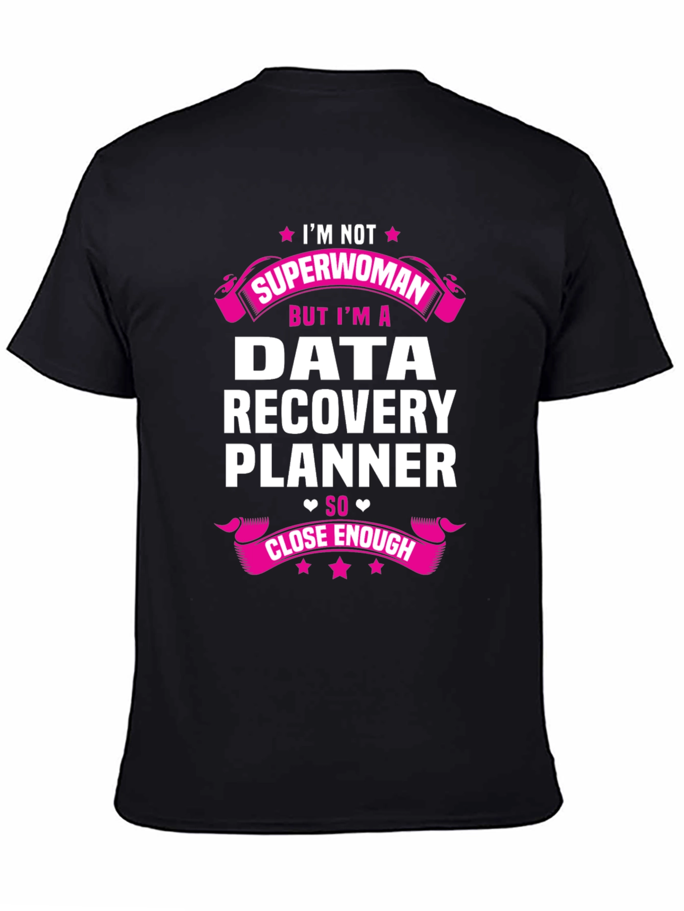 Black Data Recovery Planner Novelty T-Shirt view 4