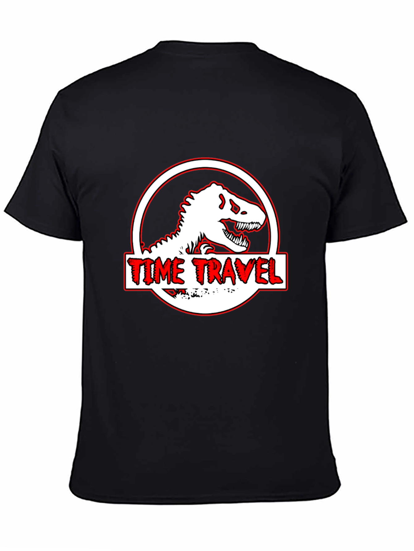 Black Time Travel Dinosaur Graphic Tee view 4