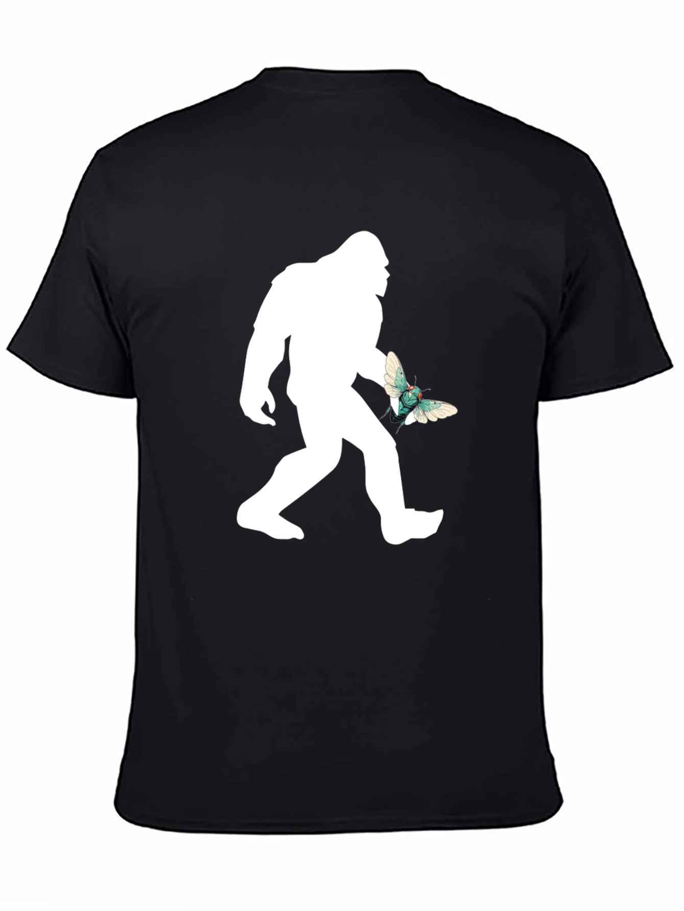 Black Sasquatch & Butterfly Graphic T-Shirt - Black view 4