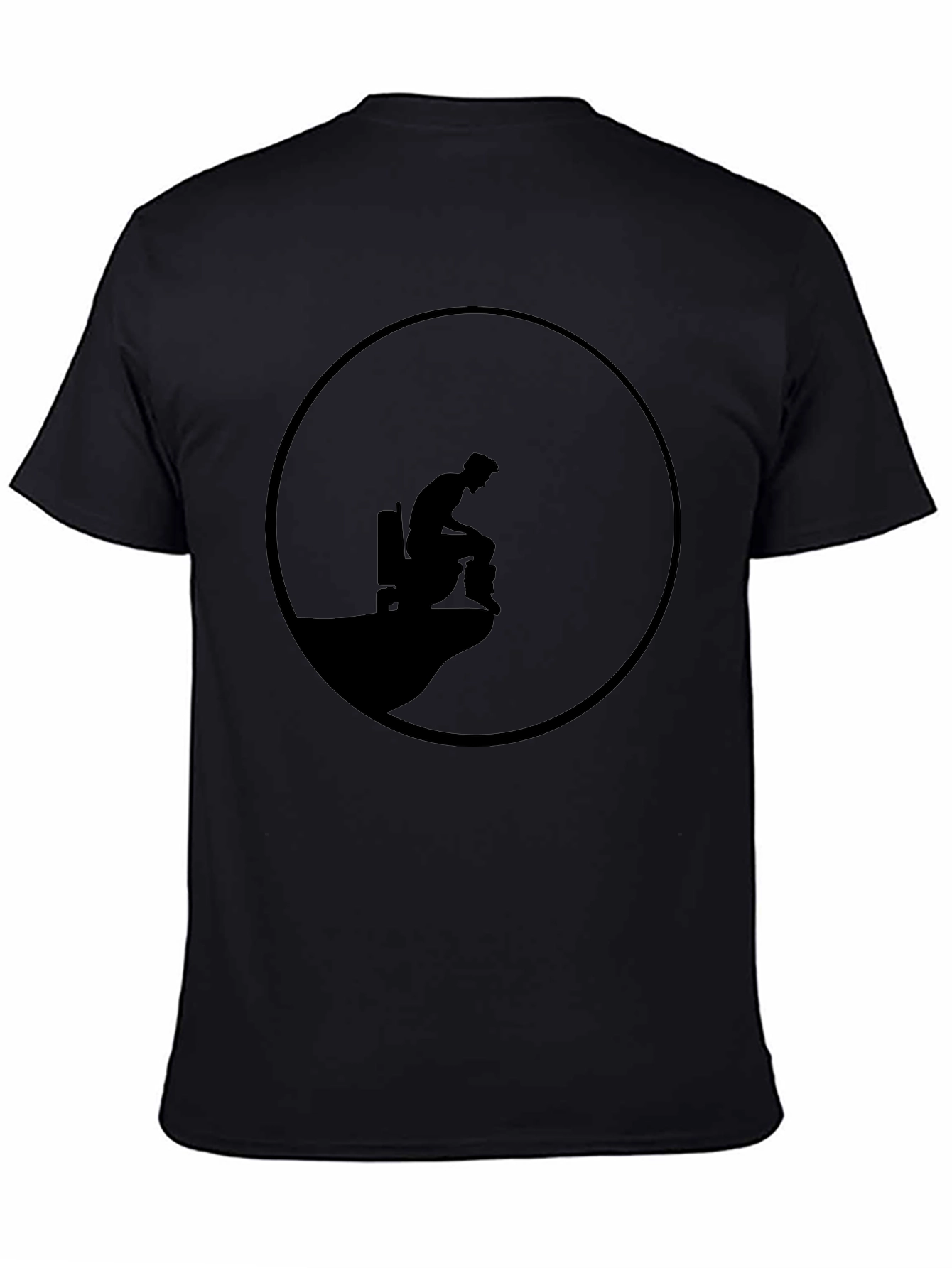 Black Men's Black Graphic Tee - Cliff Edge Design view 4
