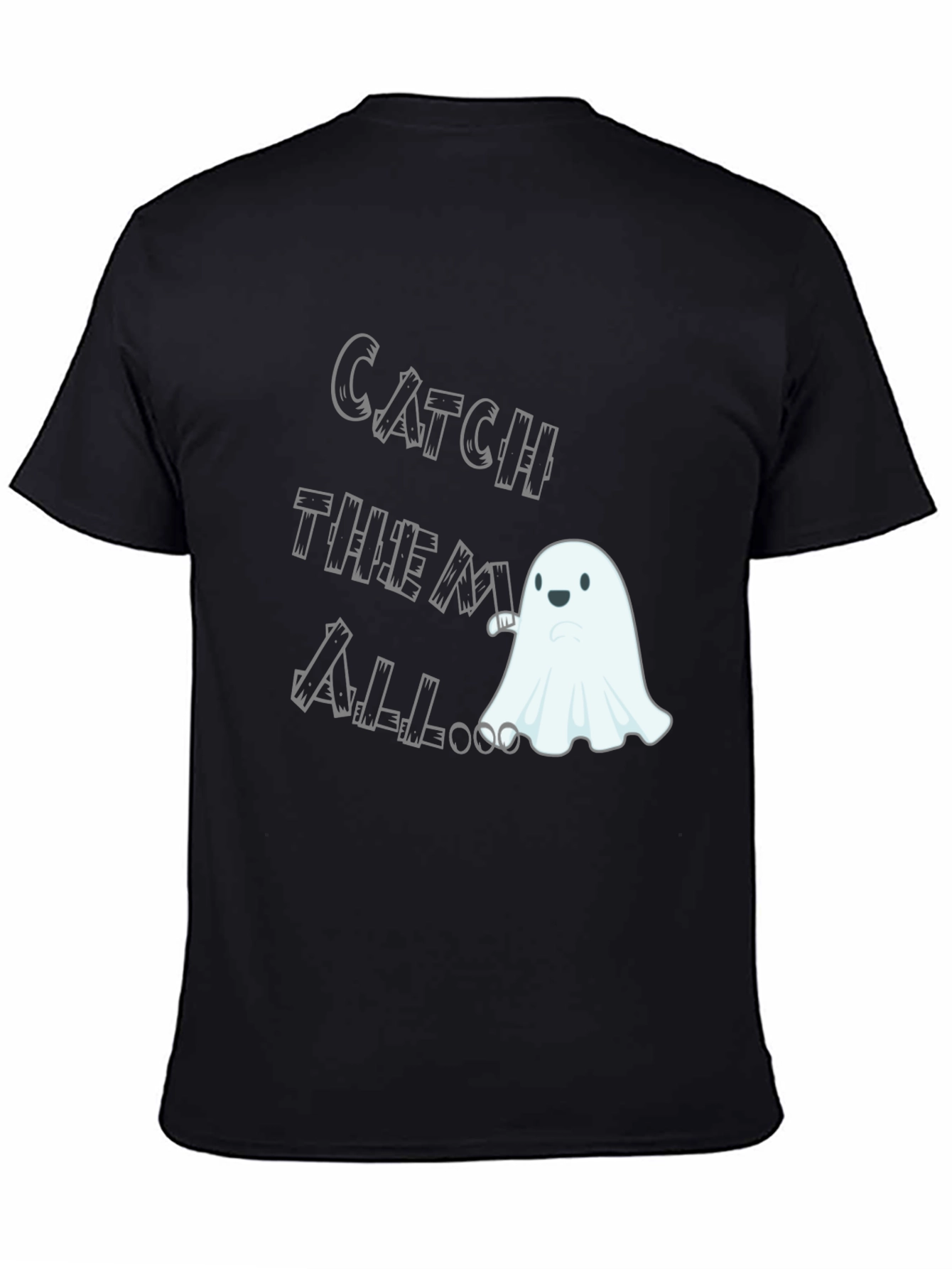 Black Catch Them All Ghost T-Shirt - Spooky Season Fun! view 4