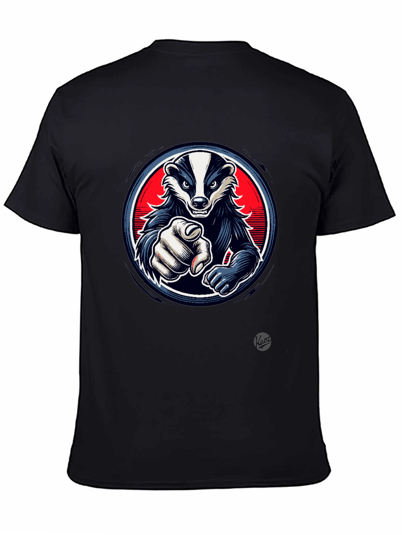 Black Cool Badger Graphic T-Shirt view 4