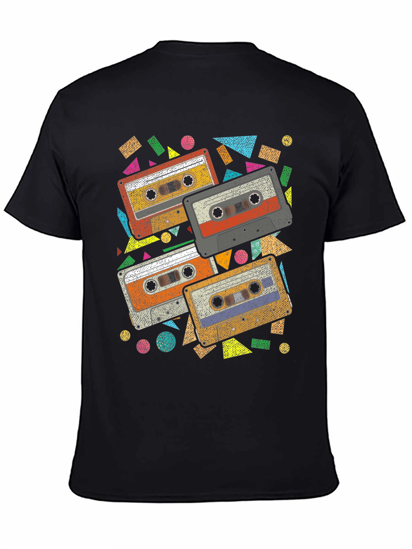 Black Retro Cassette Tape Graphic Tee - Black view 4