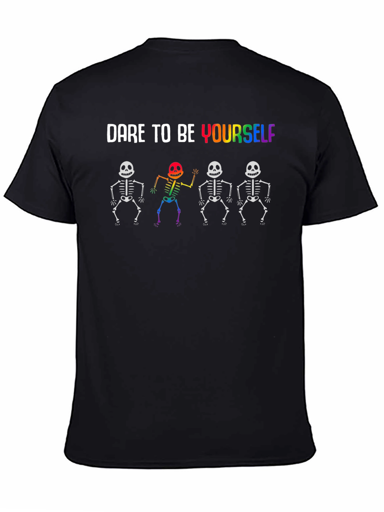 Black Dare to Be Yourself Skeleton T-Shirt view 4