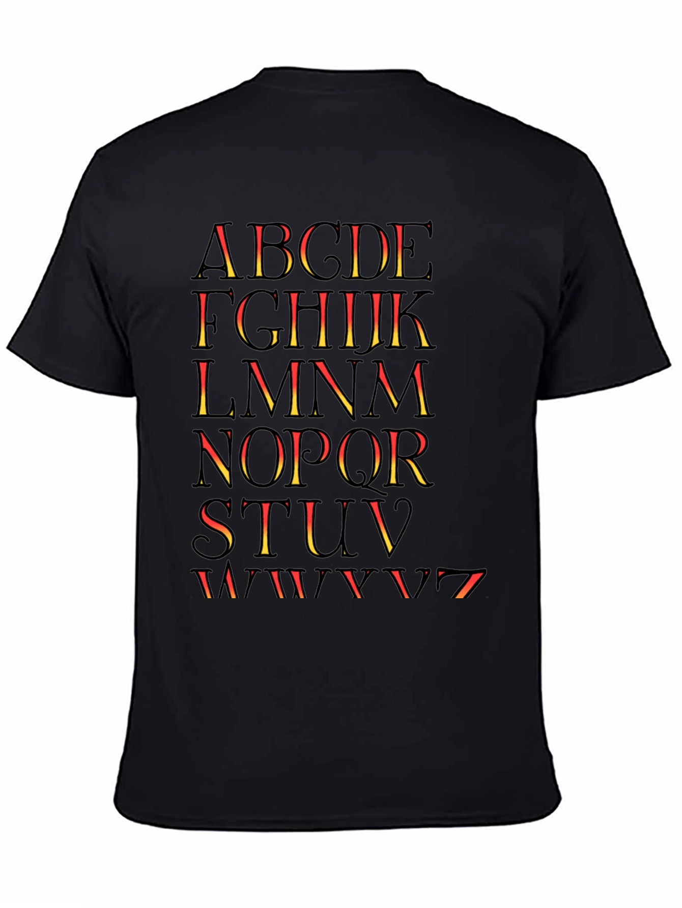 Black Alphabet Graphic Print Tee - Stylish Casual Shirt view 4