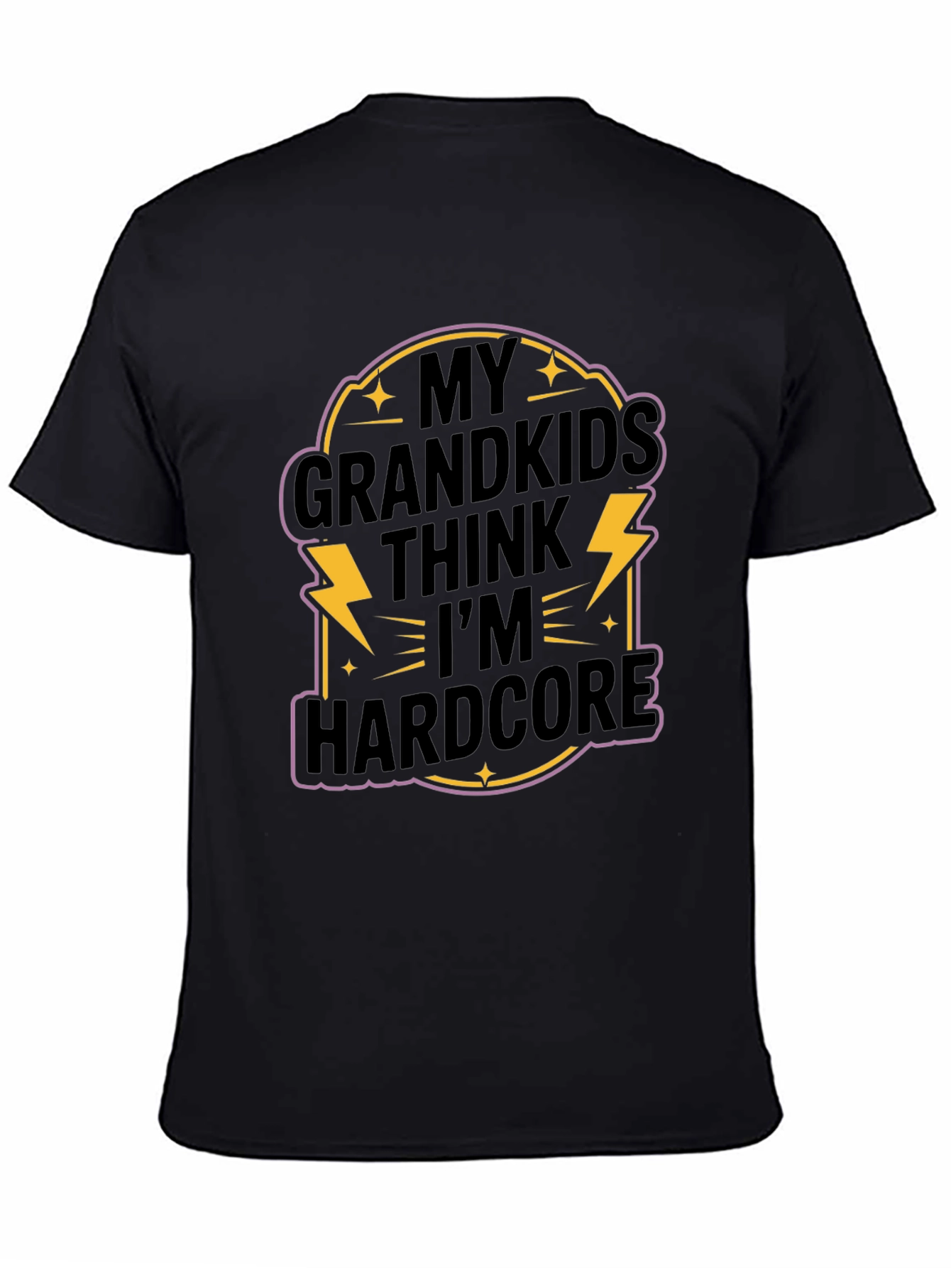 Black My Grandkids Think I'm Hardcore T-Shirt view 4