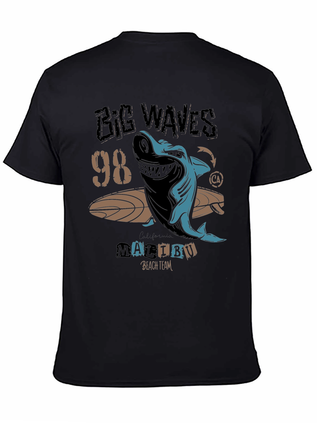 Big Waves 98' Malibu Shark Graphic Tee - 4