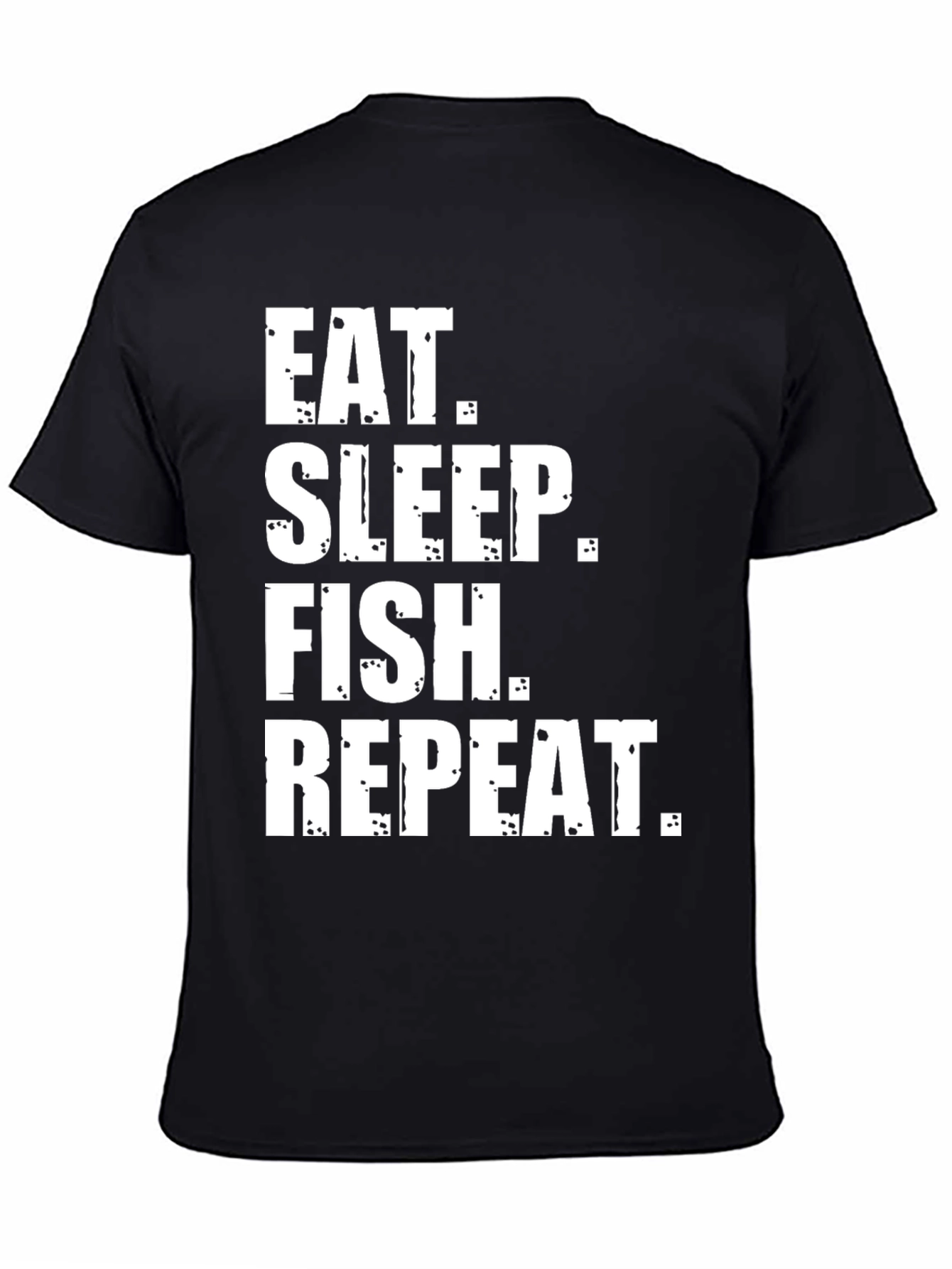 Black Eat Sleep Fish Repeat Graphic Tee view 4