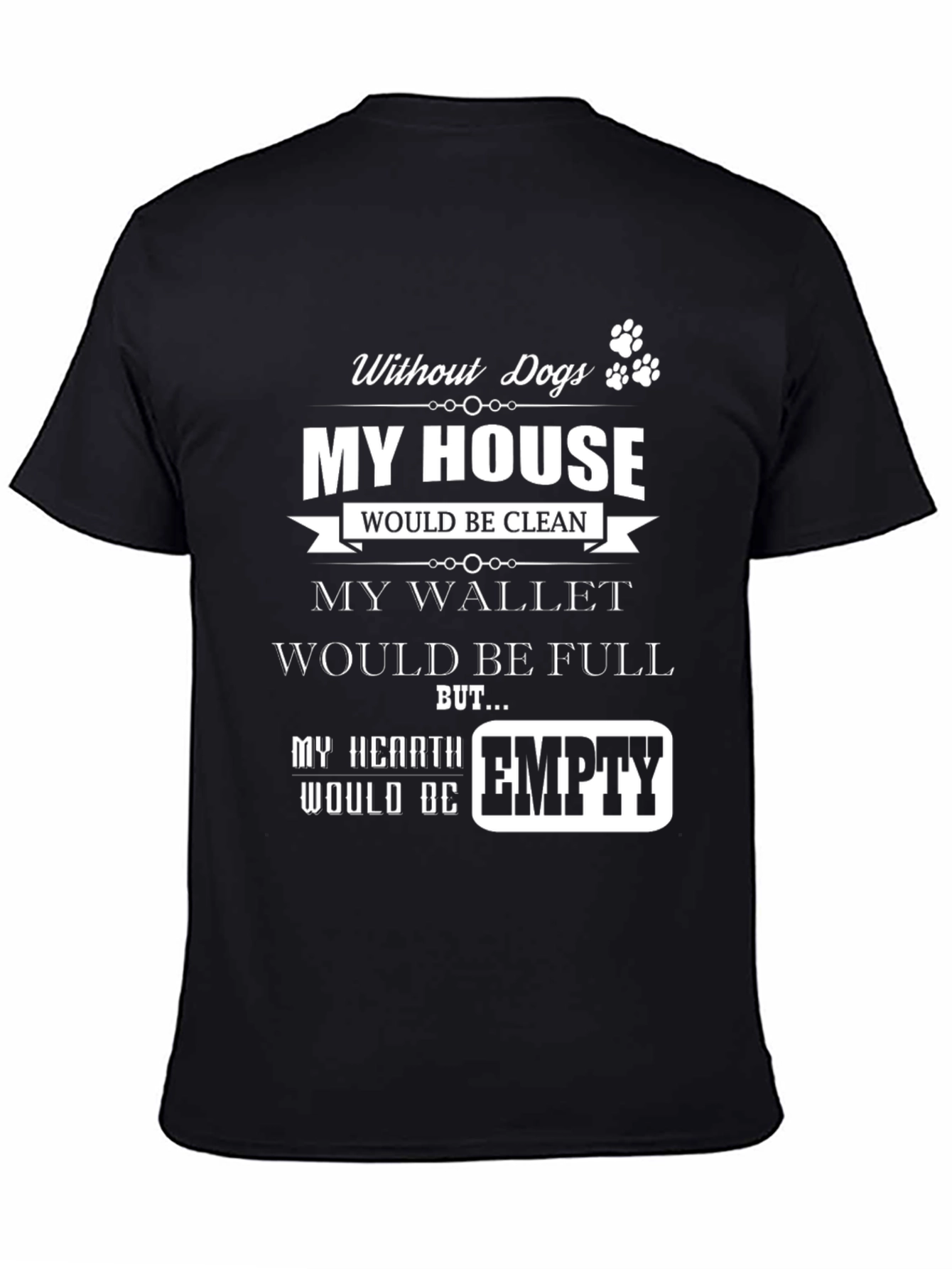 Black Dog Lover T-Shirt - My Hearth Would Be Empty view 4