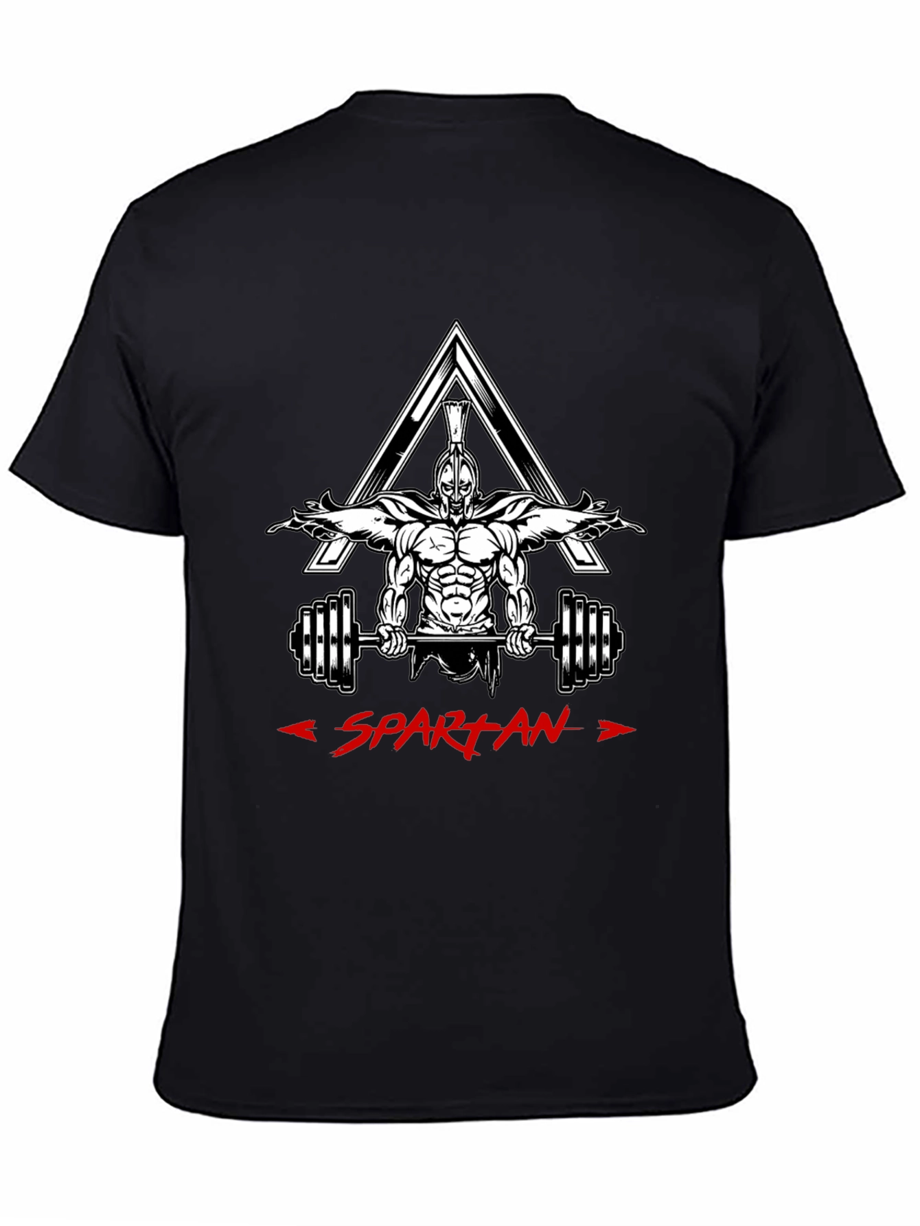 Black Spartan Gym Workout Black T-Shirt view 4