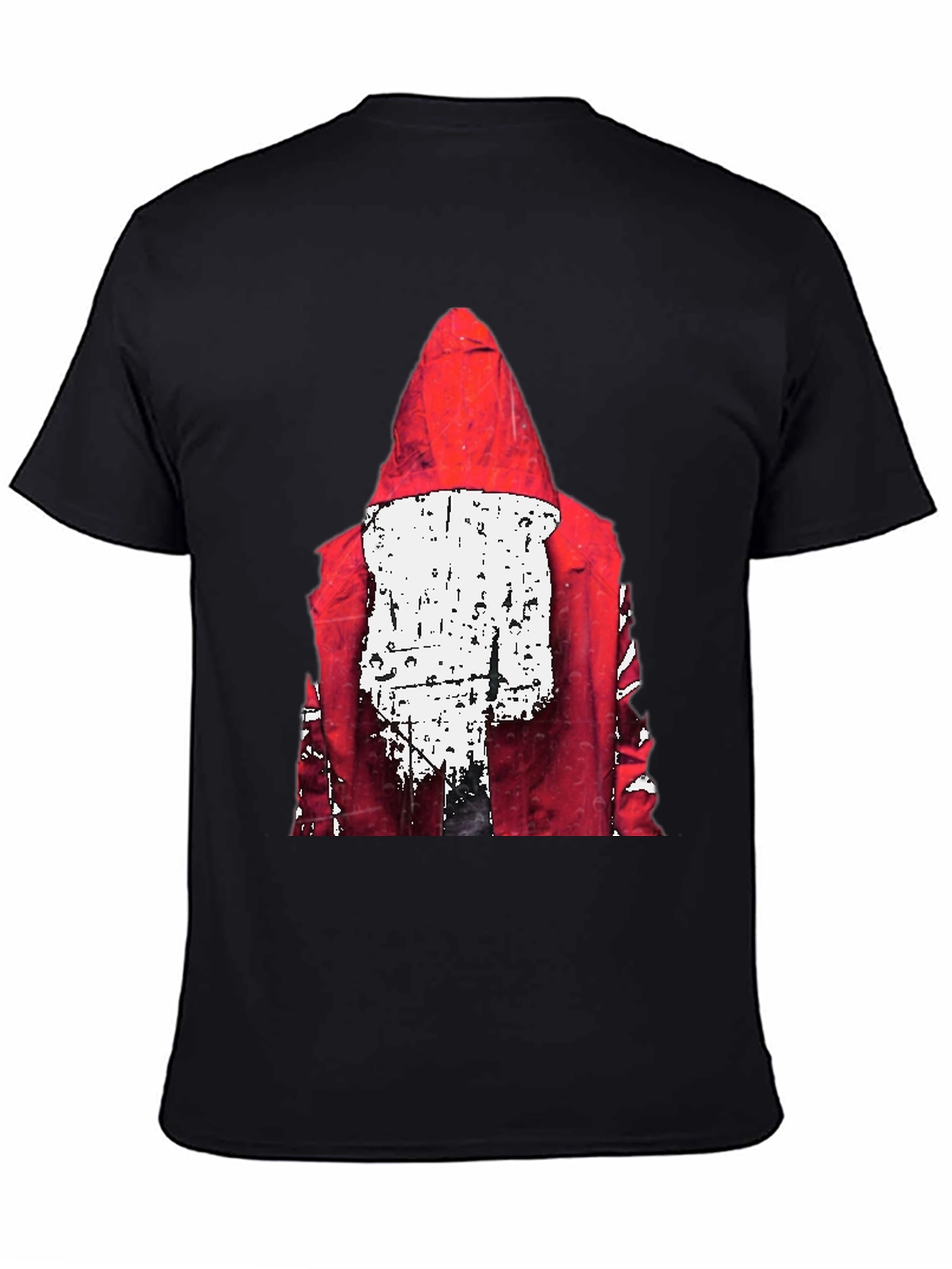 Black Red Hood Graphic Print Black T-Shirt view 4