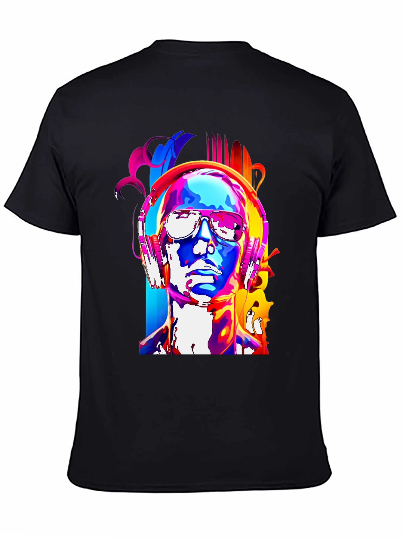 Black Vibrant Music Lover T-Shirt view 4