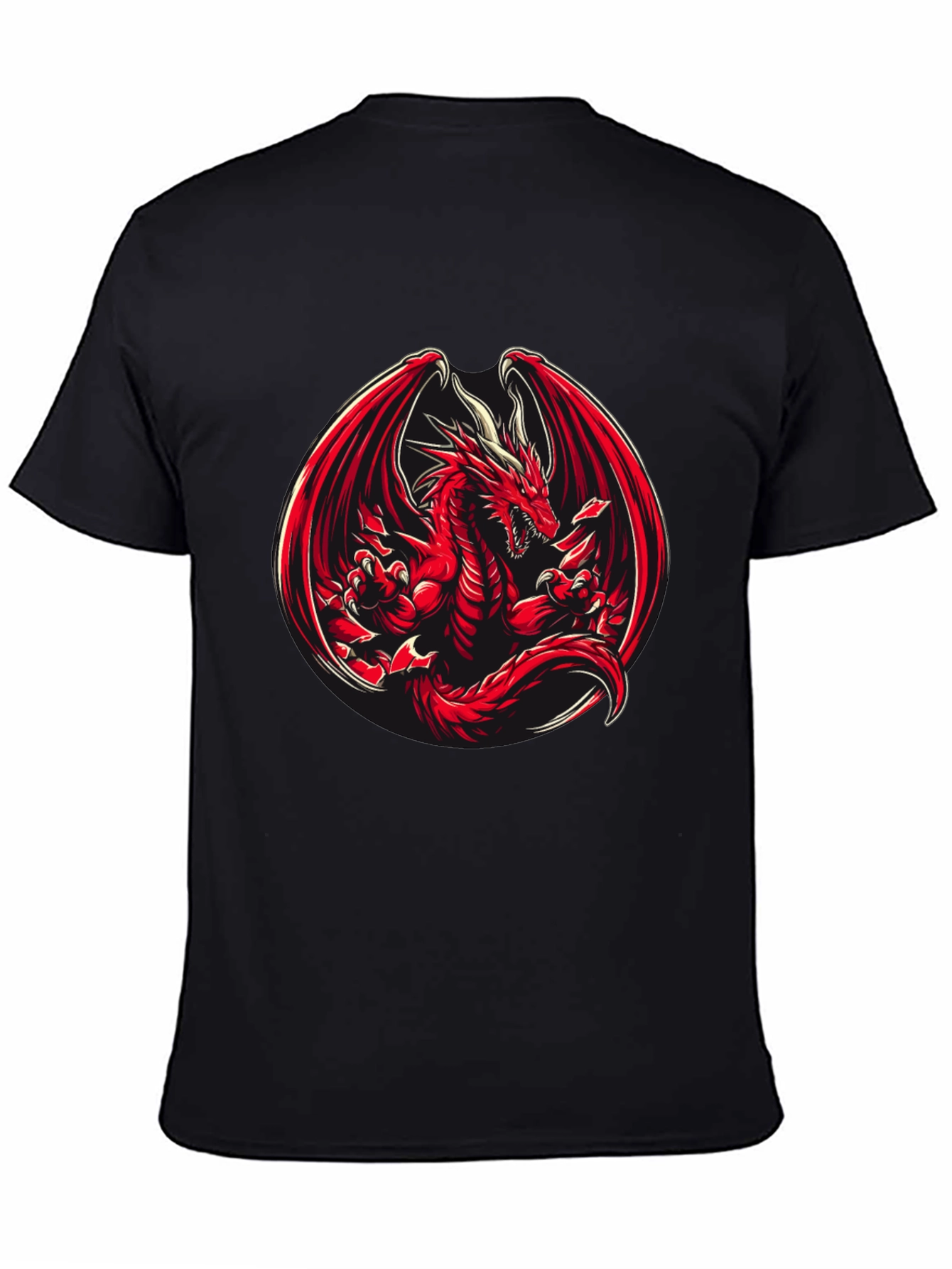 Black Red Dragon Graphic T-Shirt view 4