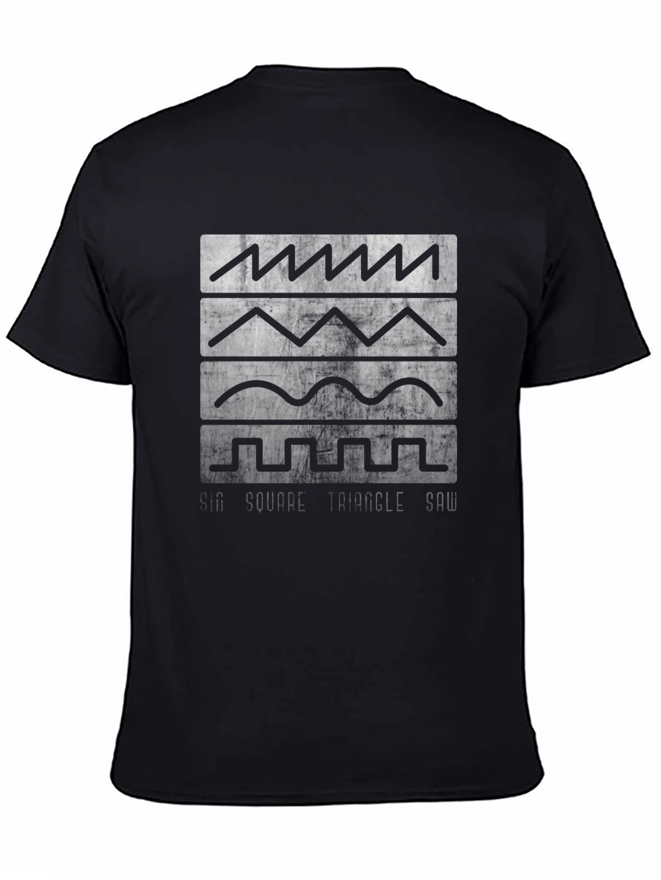 Black Waveform T-Shirt - Sine Square Triangle Saw view 4