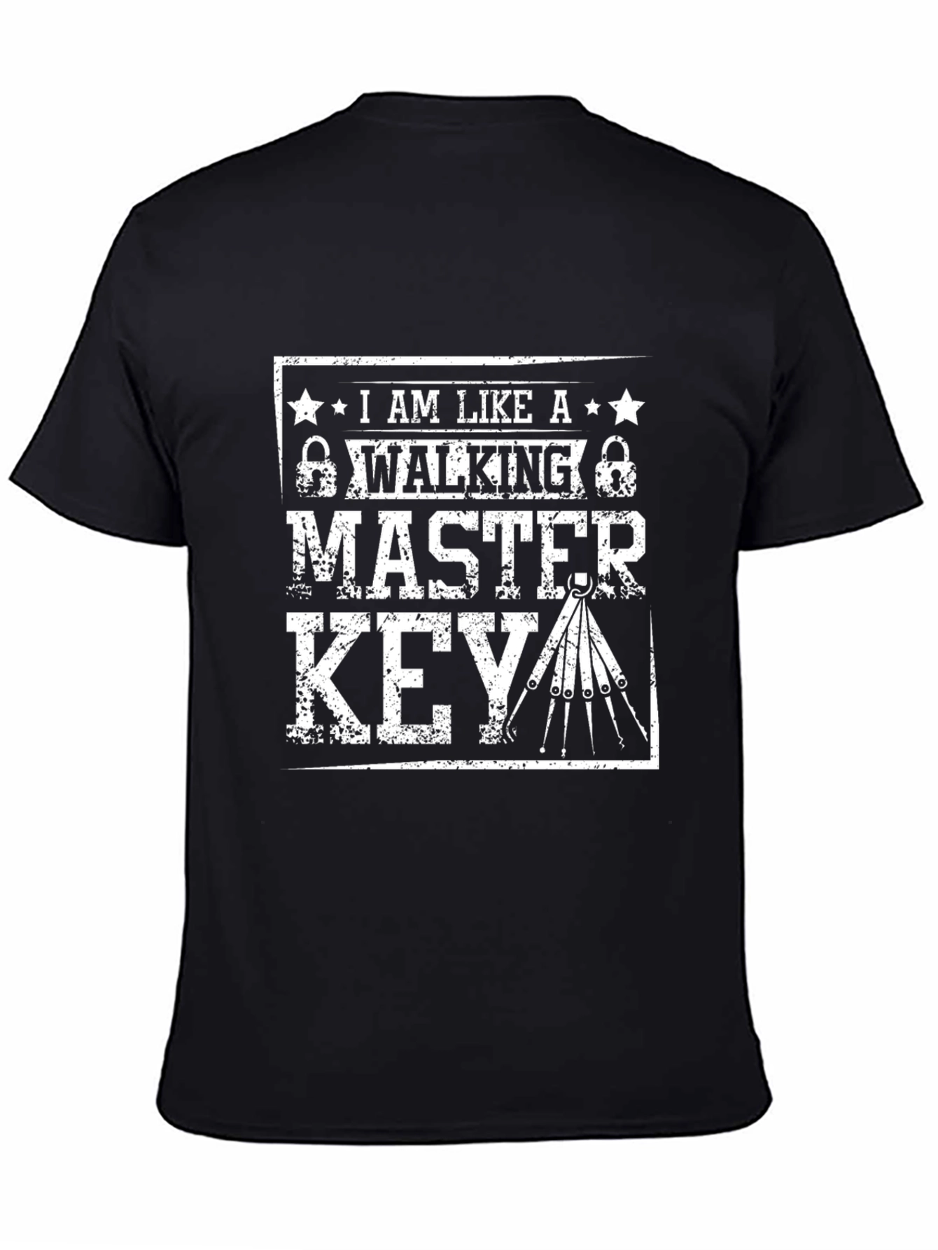 Black I am Like a Walking Master Key Graphic Tee view 4