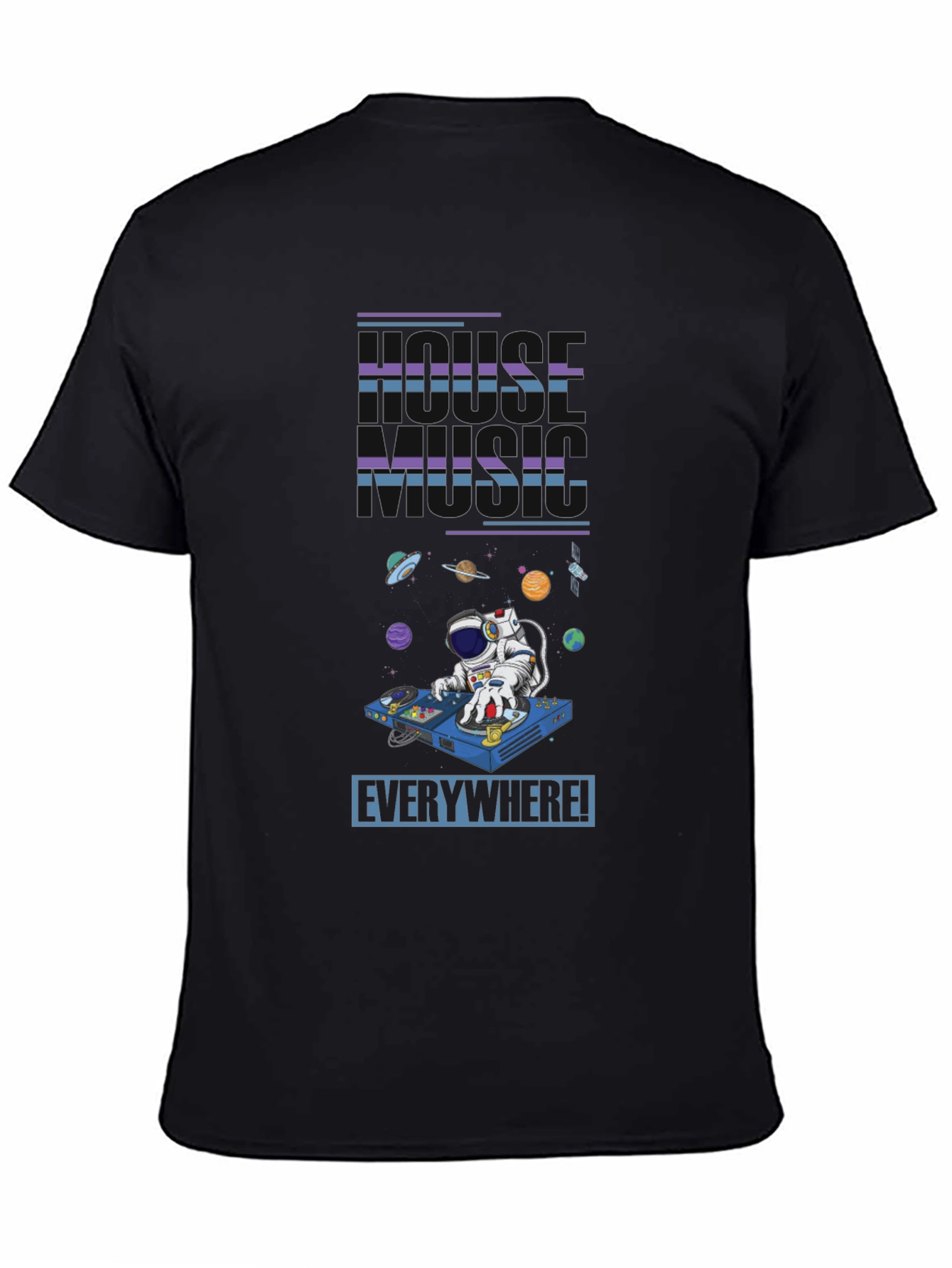 Black House Music Everywhere T-Shirt - Astronaut DJ view 4