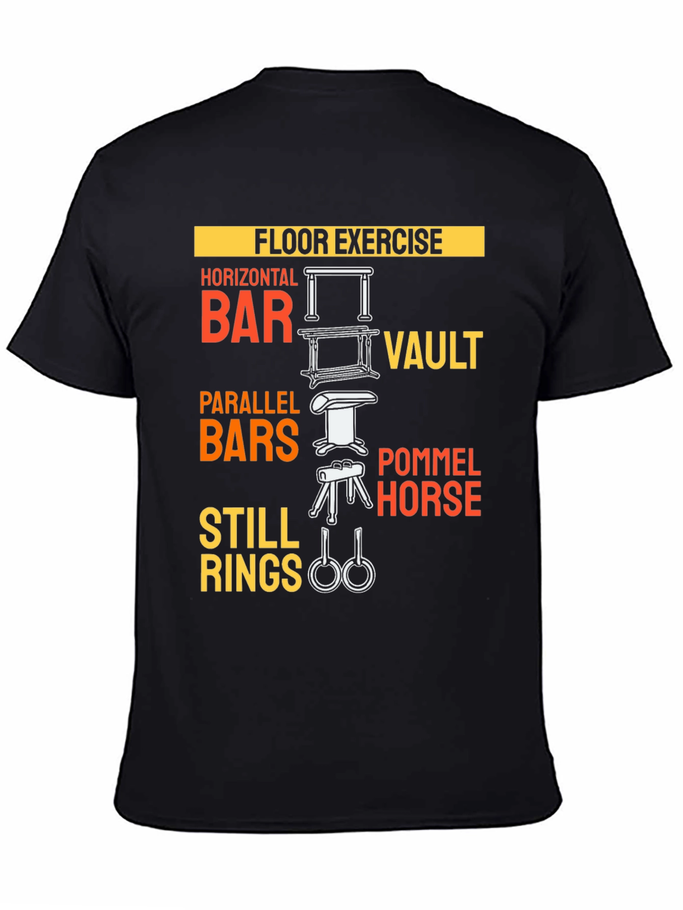 Black Gymnastics Floor Exercise Apparel Tee view 4