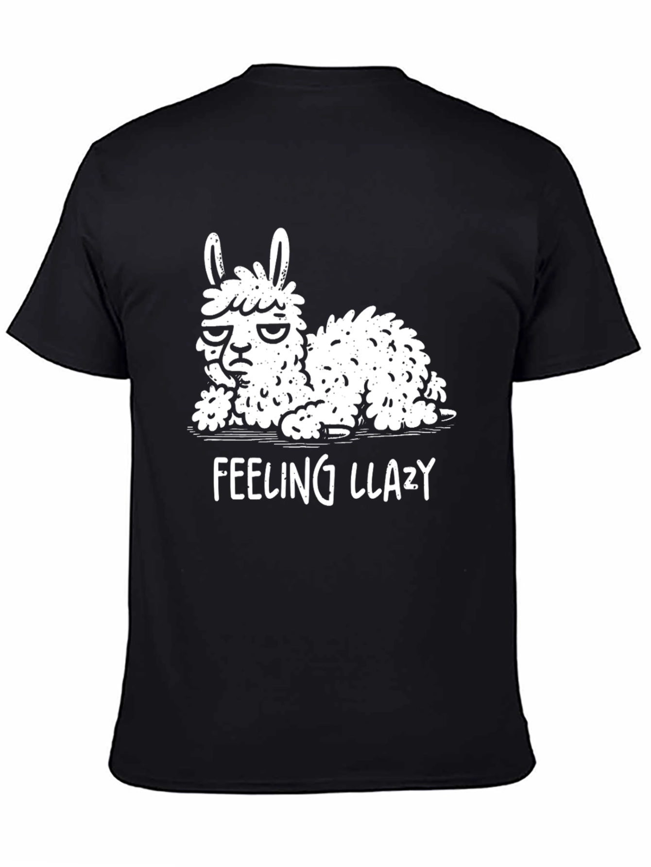 Black Feeling Llazy Llama T-Shirt - Funny Animal Graphic Tee view 4