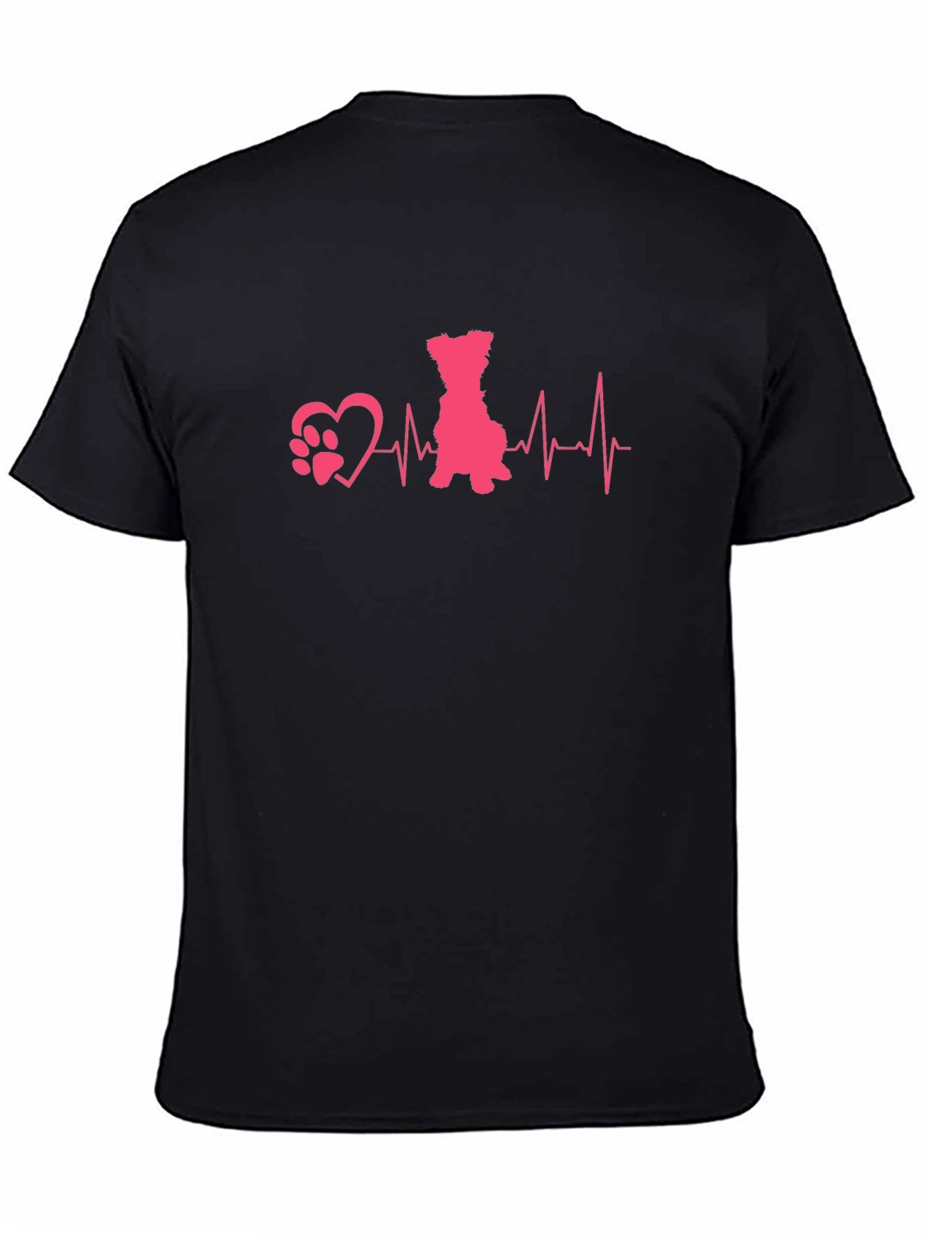 Black Dog Heartbeat T-Shirt - Pet Lover Tee view 4