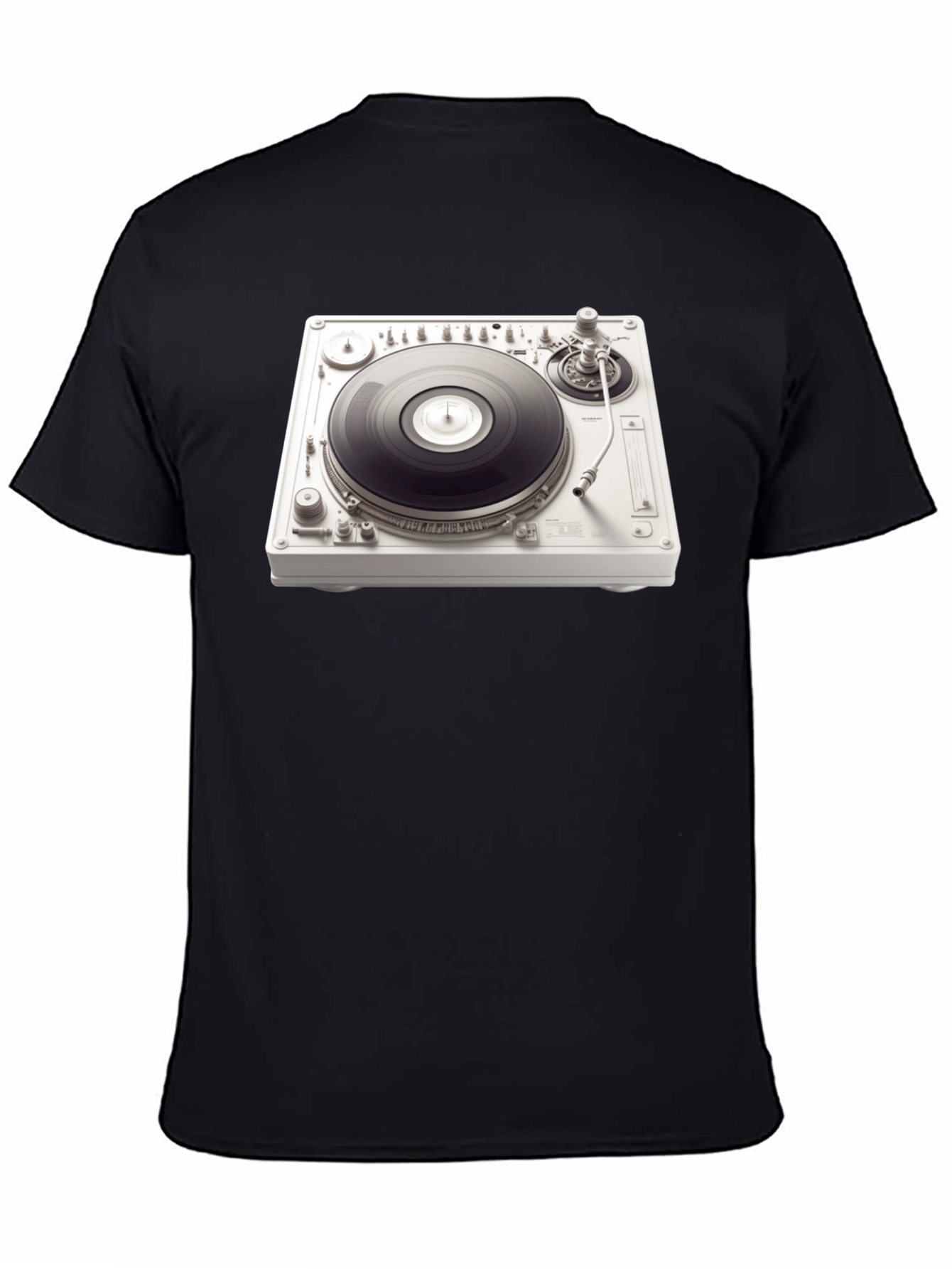 Black DJ Turntable Graphic Tee - Music Lover's T-Shirt view 4