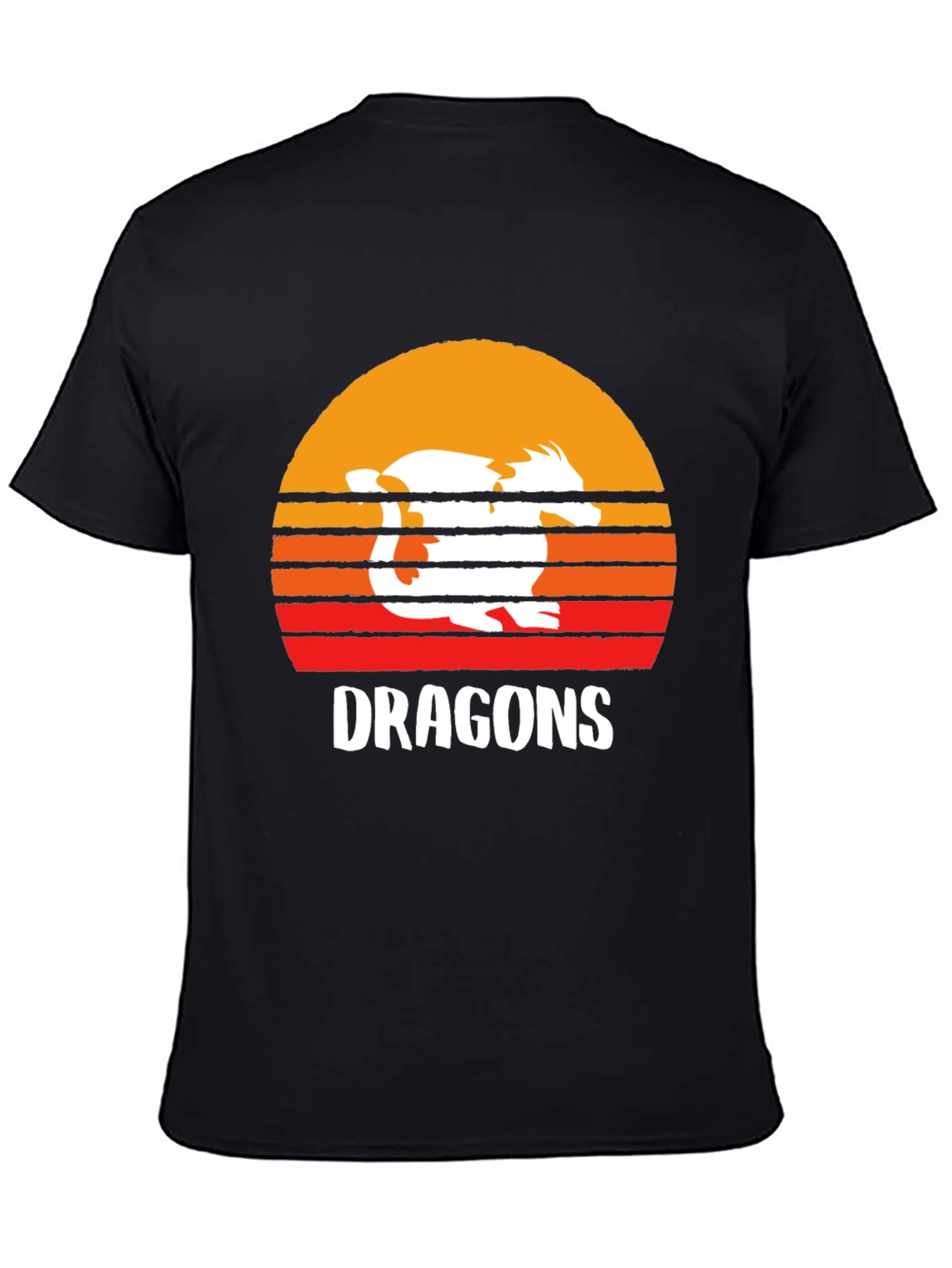 Retro Dragons Sunset Graphic T-Shirt - 4