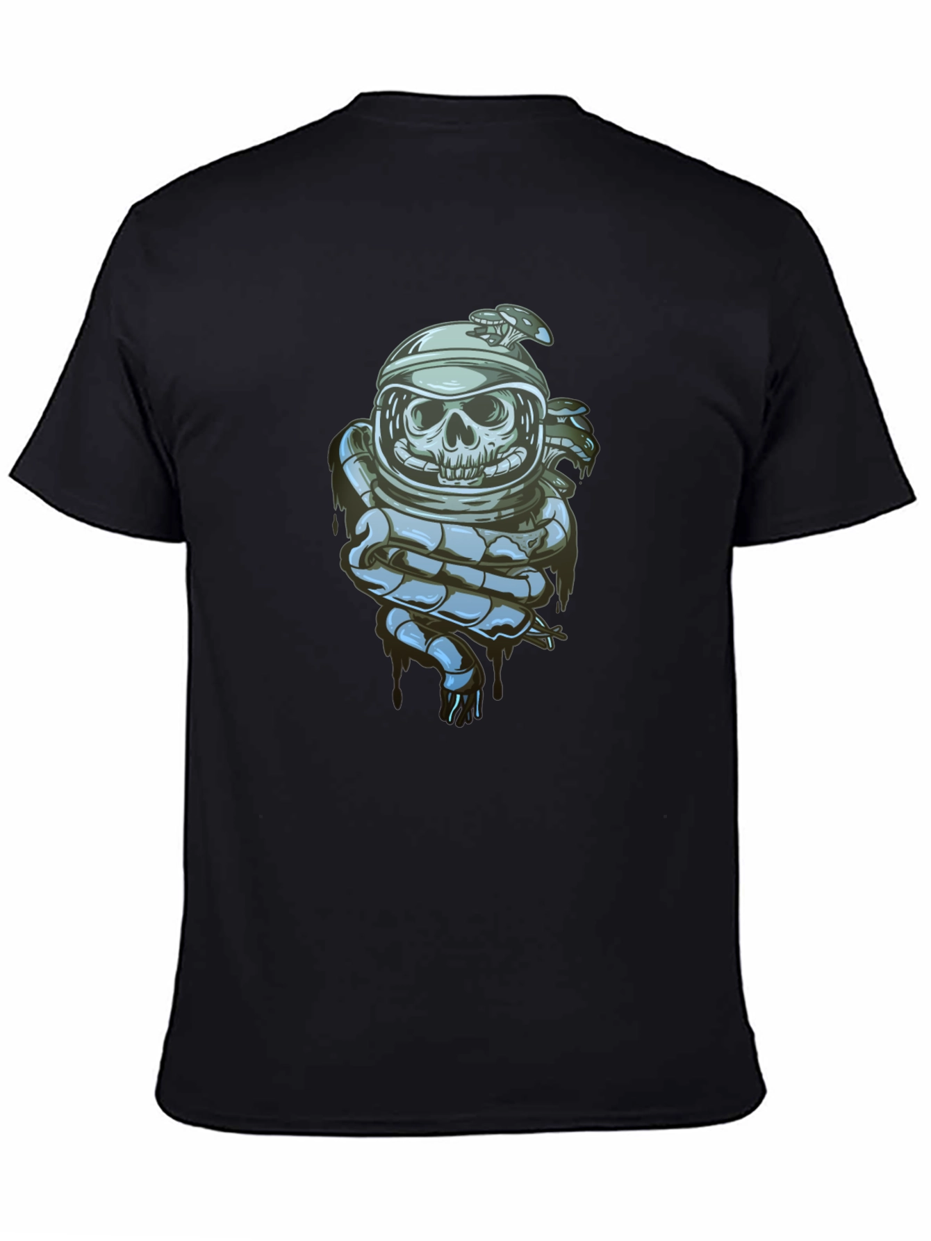 Black Skull Astronaut Graphic Tee - Premium Cotton Blend view 4