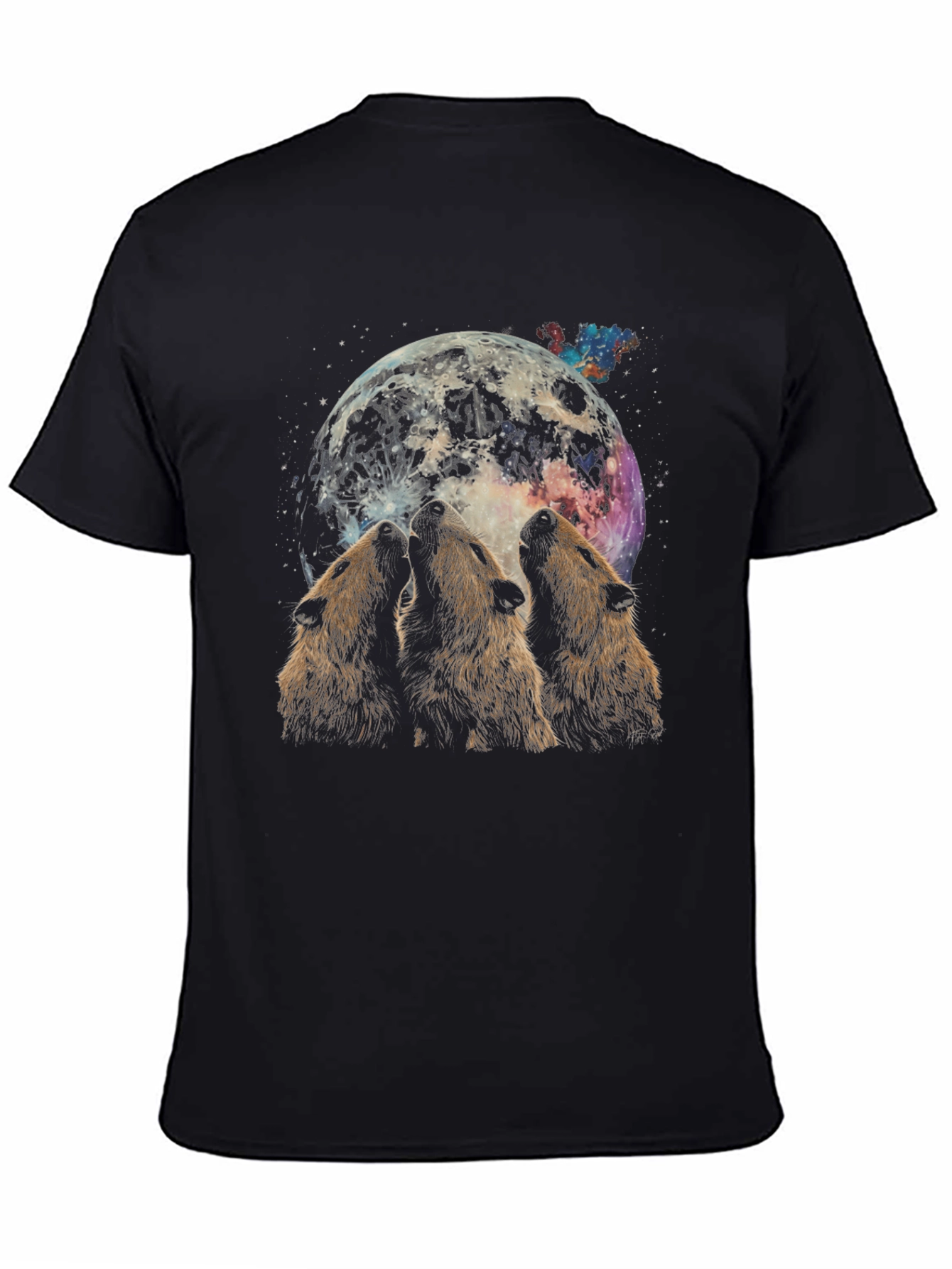 Black Wolf Moon Graphic T-Shirt view 4