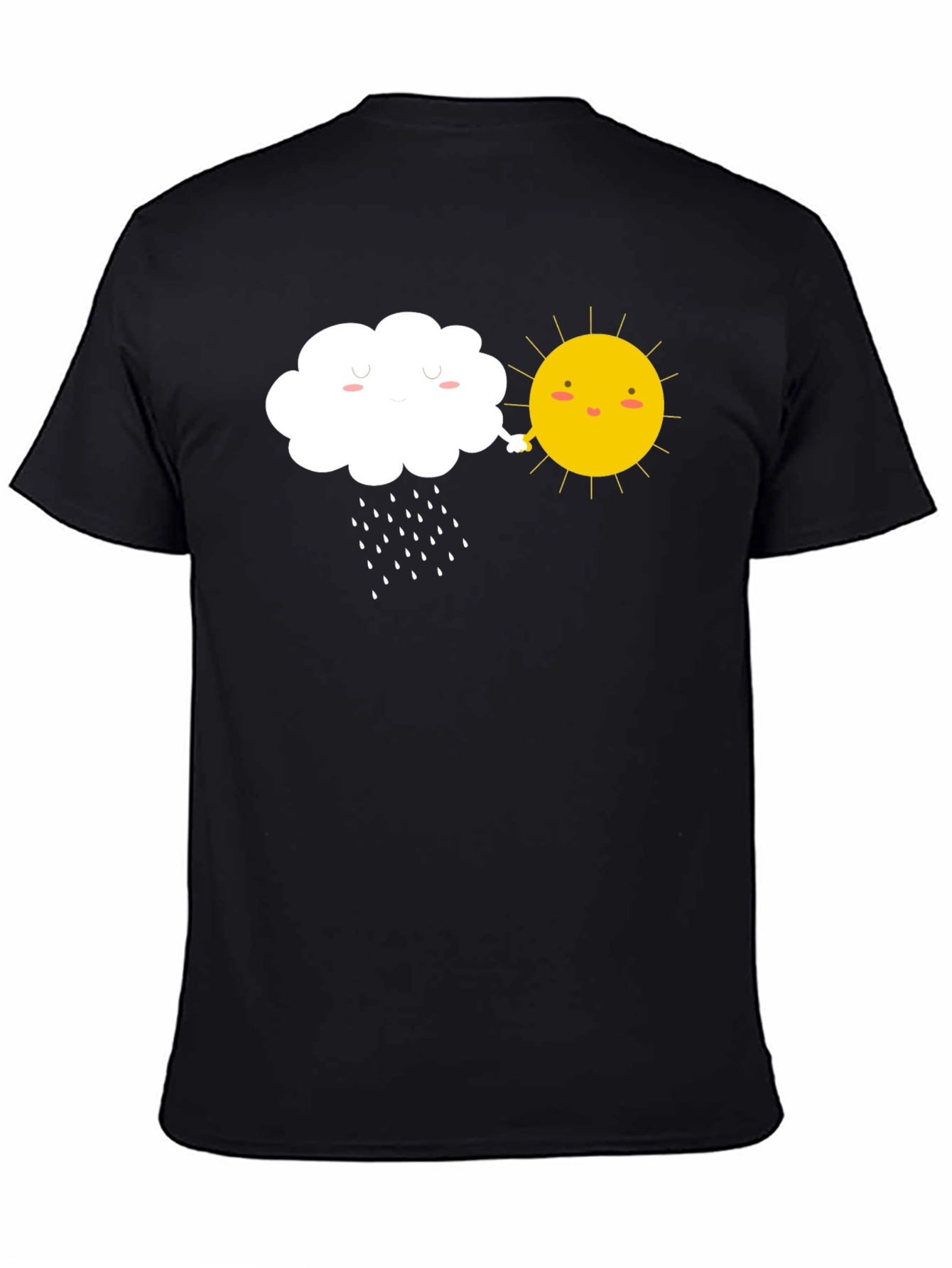 Black Cute Sun and Cloud Graphic Tee view 4