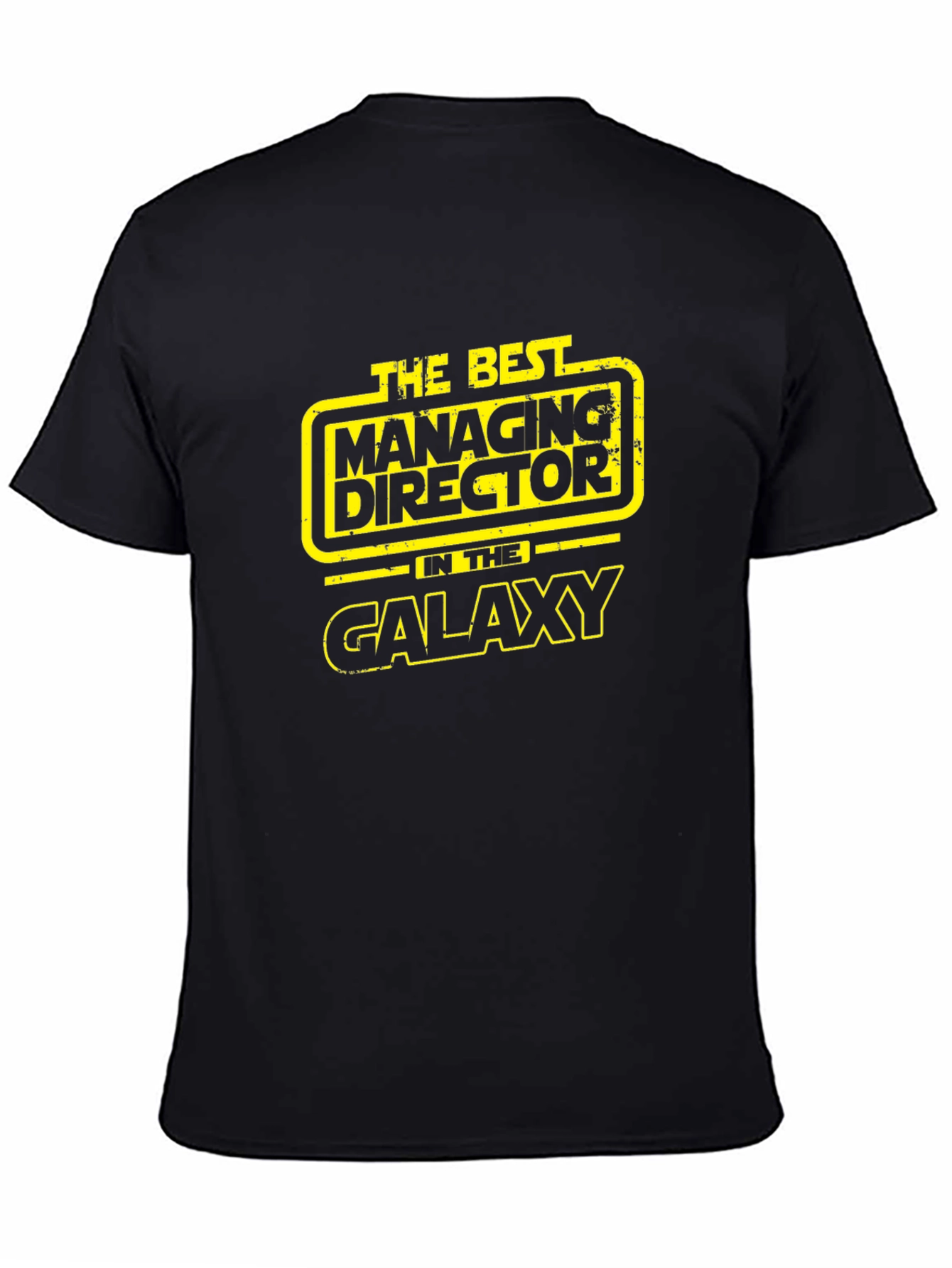 Black Best Managing Director in Galaxy Black T-Shirt view 4