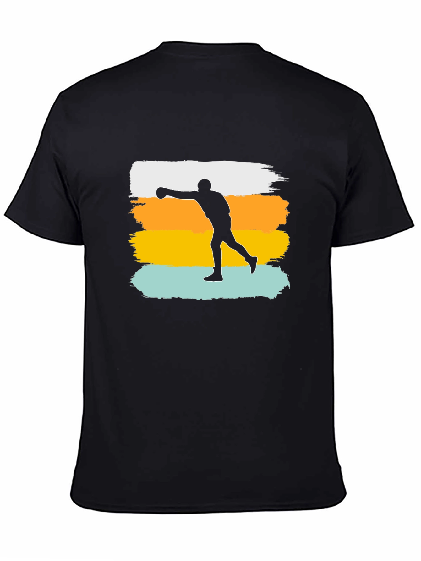 Black Retro Boxer Graphic Tee - Soft Black Cotton Shirt view 4