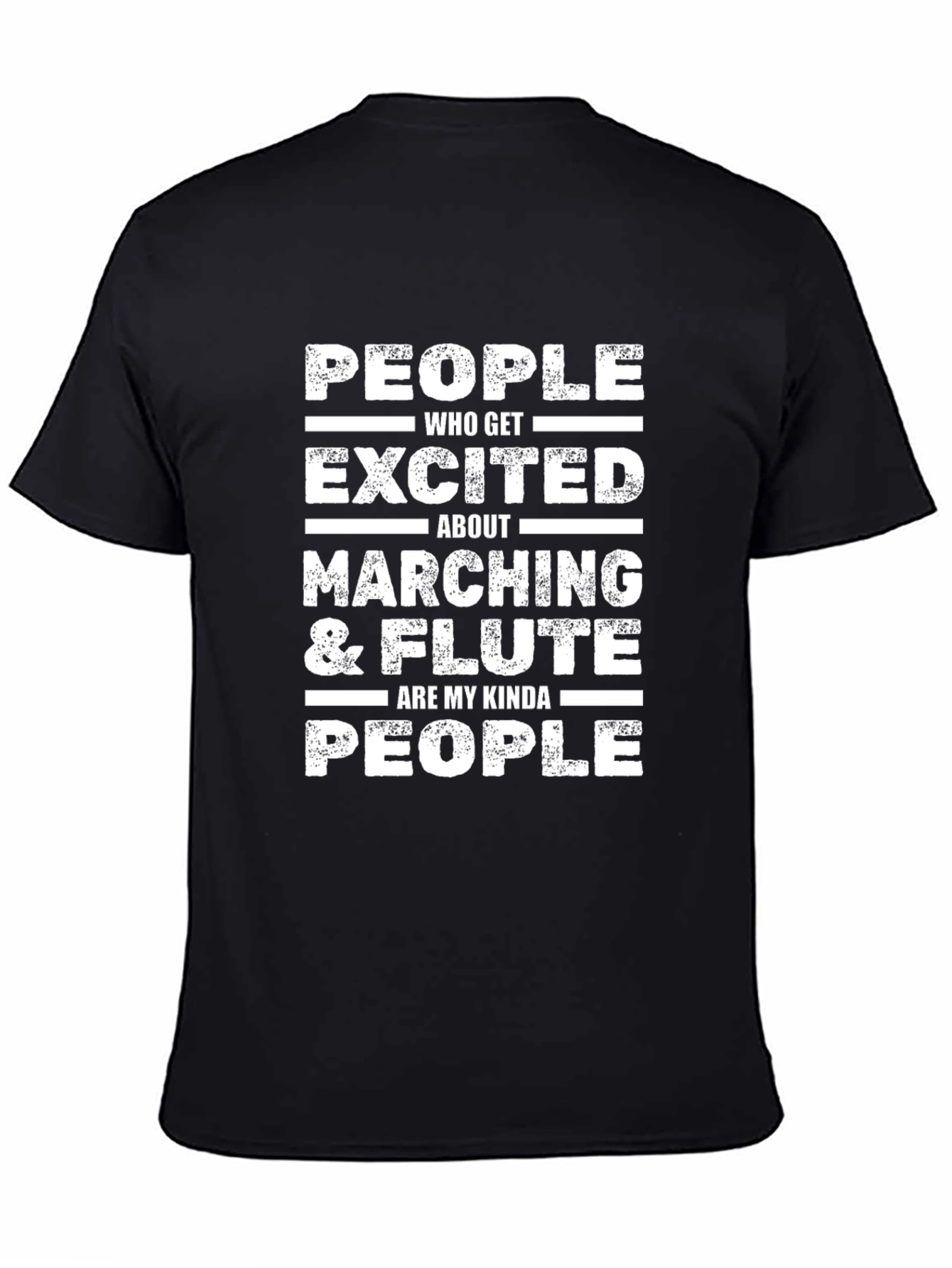 Black Marching & Flute Enthusiast Graphic T-Shirt view 4