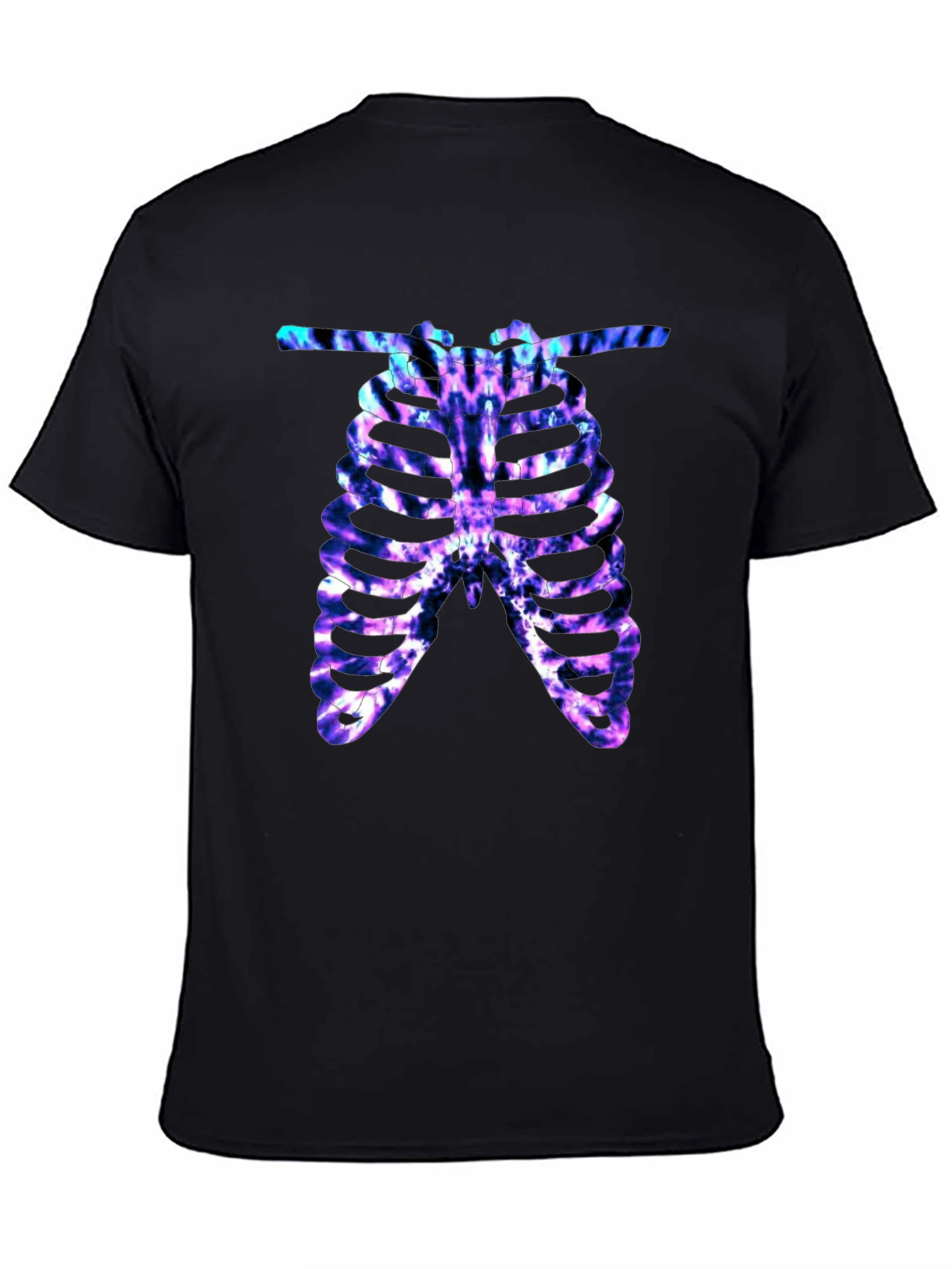 Black Tie Dye Rib Cage Graphic Tee view 4