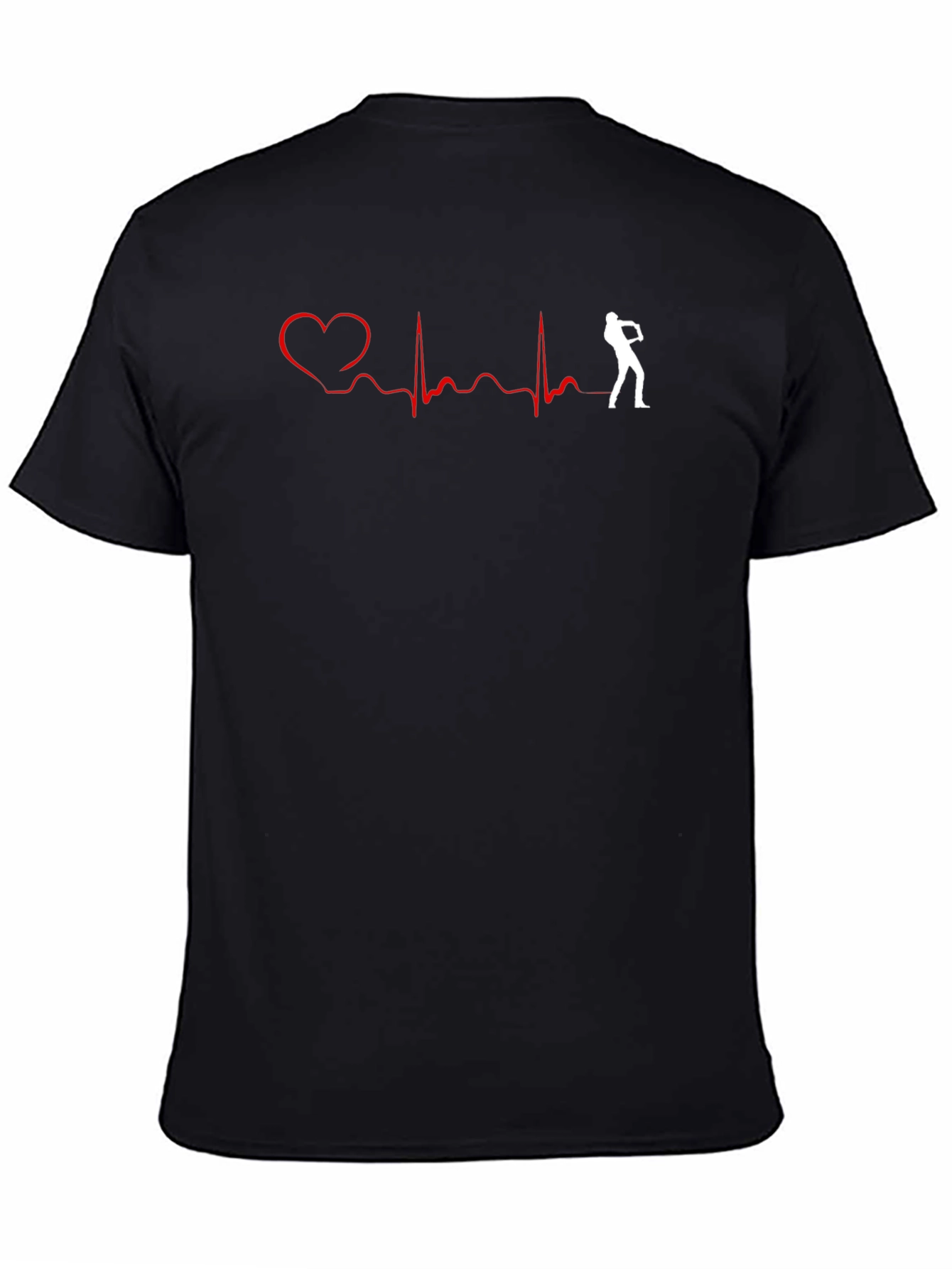 Black Heartbeat Golf T-Shirt: Golfer's Passion Tee view 4