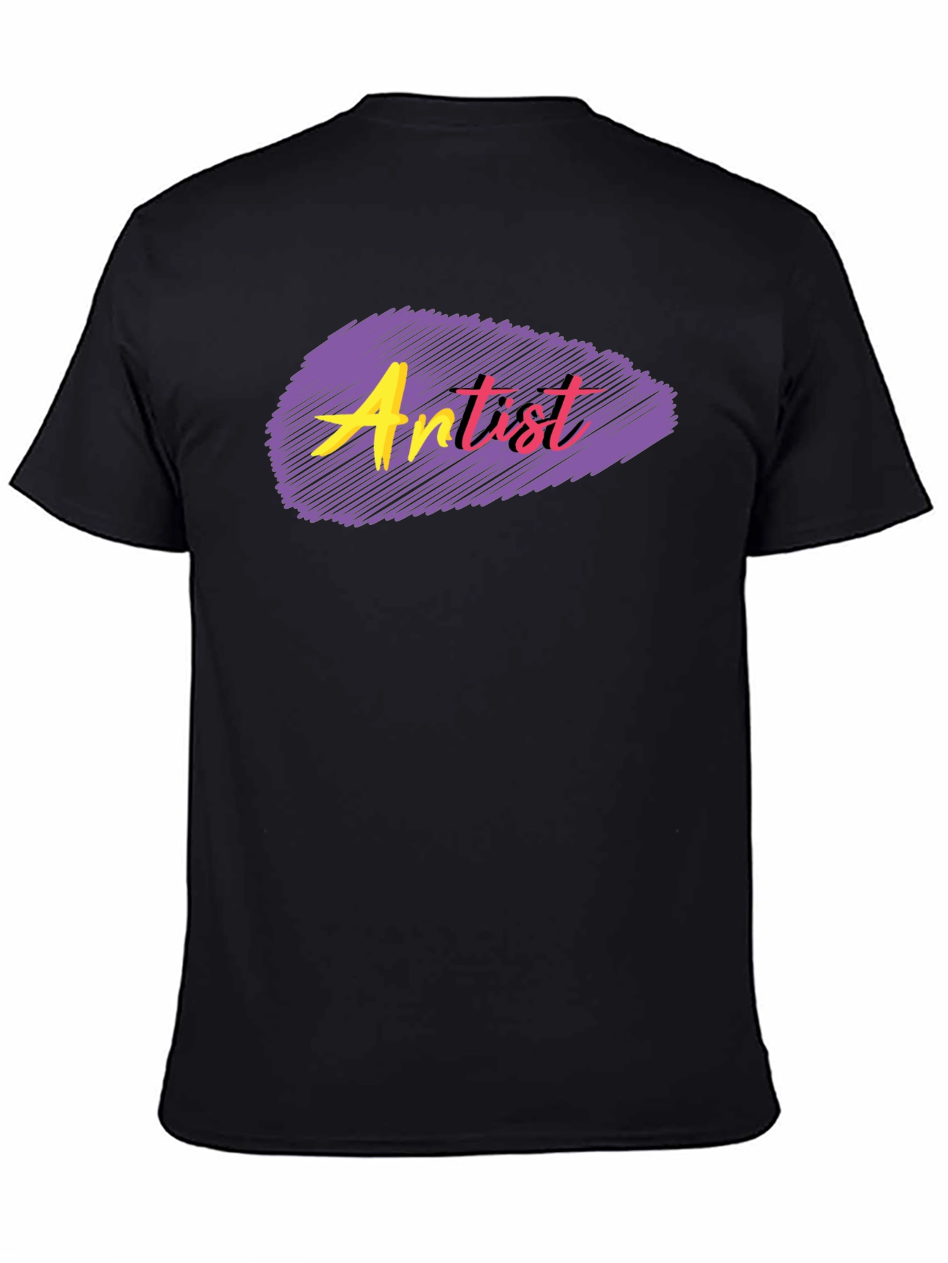 Black Artist T-Shirt - Black, Graphic Tee view 4