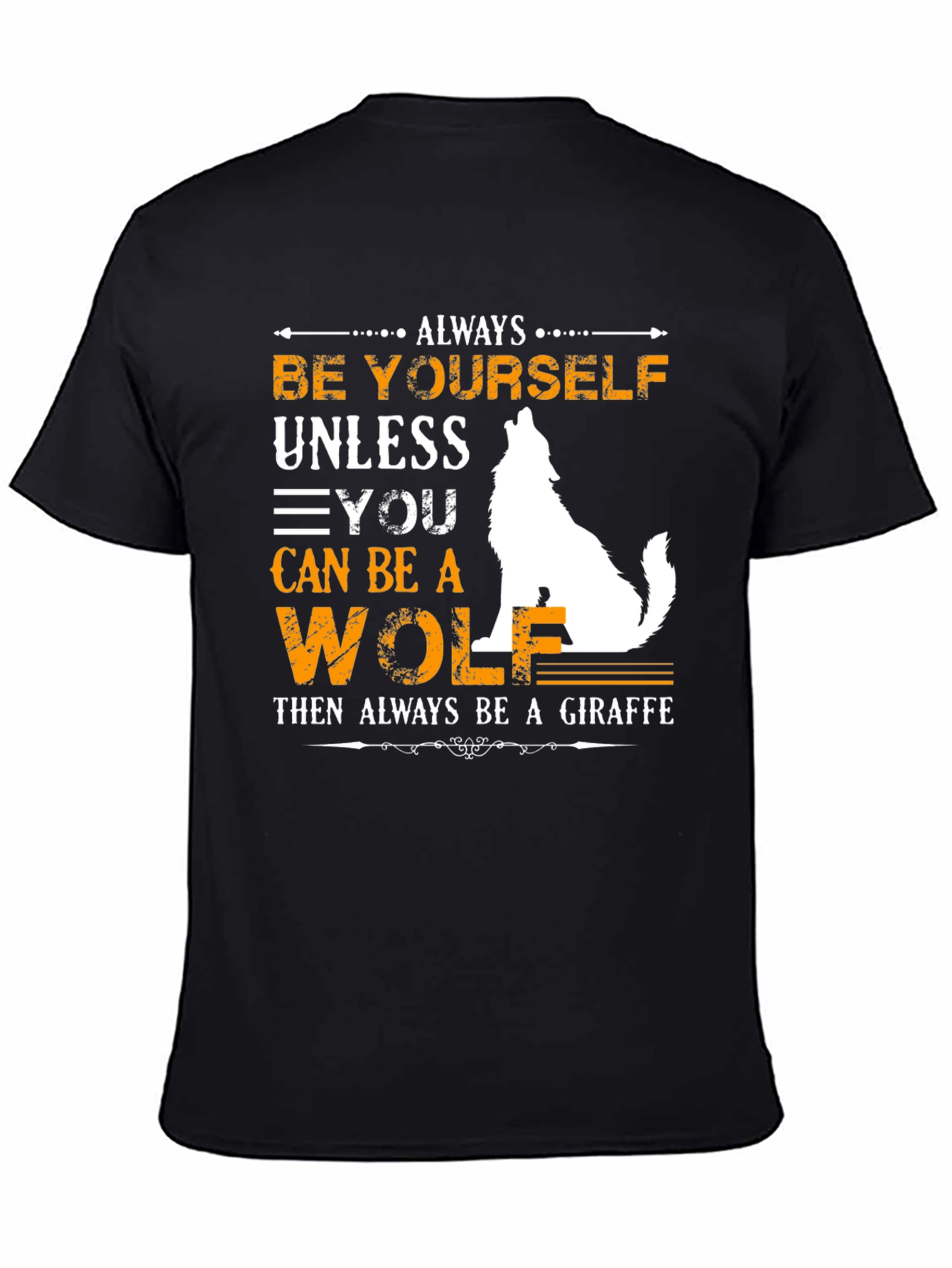 Black Be Yourself Wolf/Giraffe Graphic Tee view 4