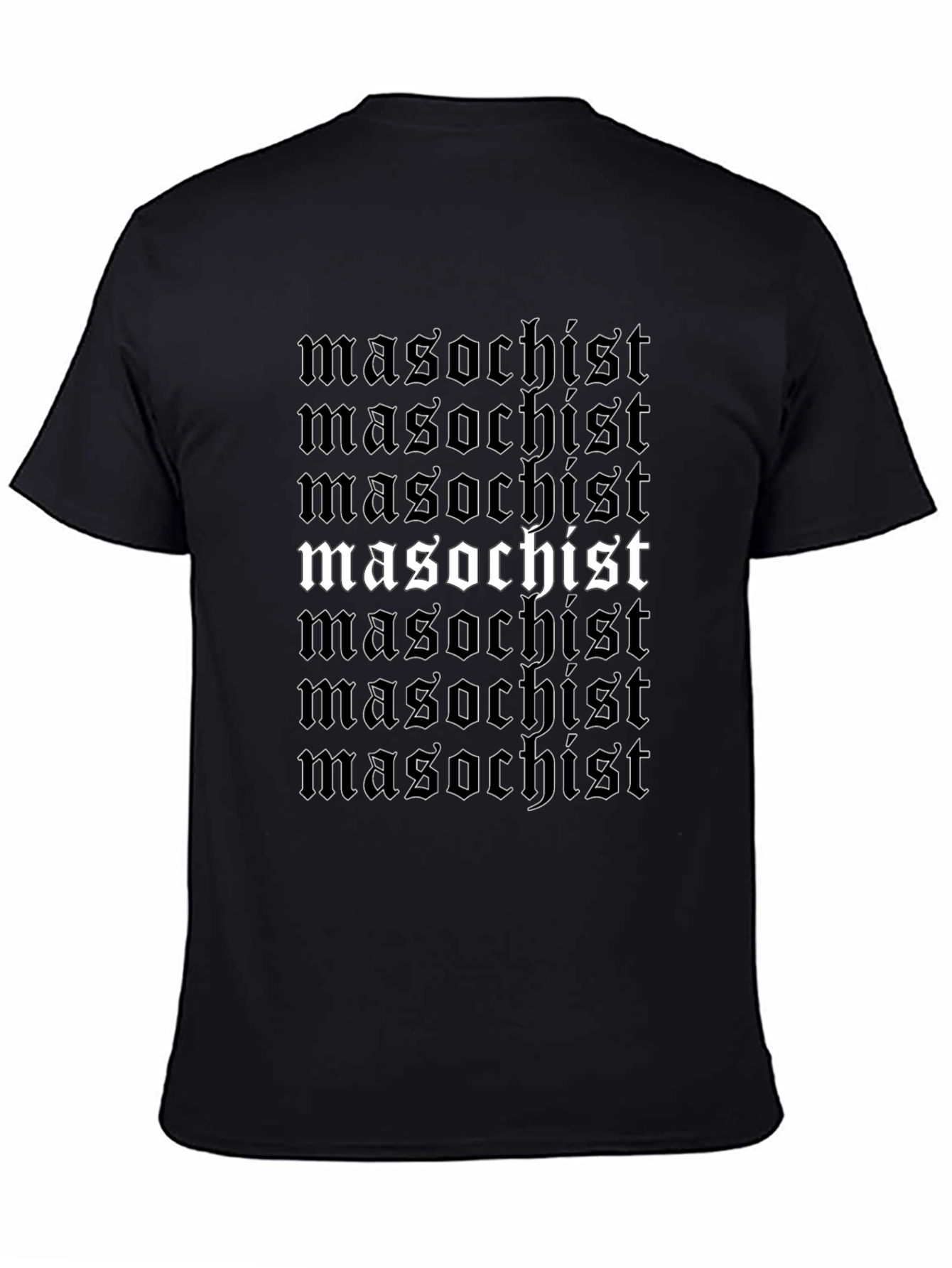 Black Masochist Graphic Tee - Bold Statement Shirt view 4