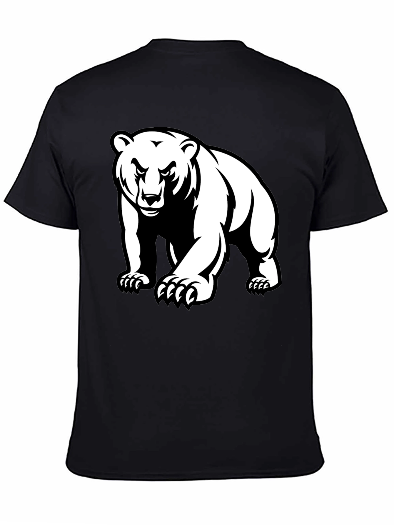 Black Bear Graphic Tee - Black Crew Neck T-Shirt view 4