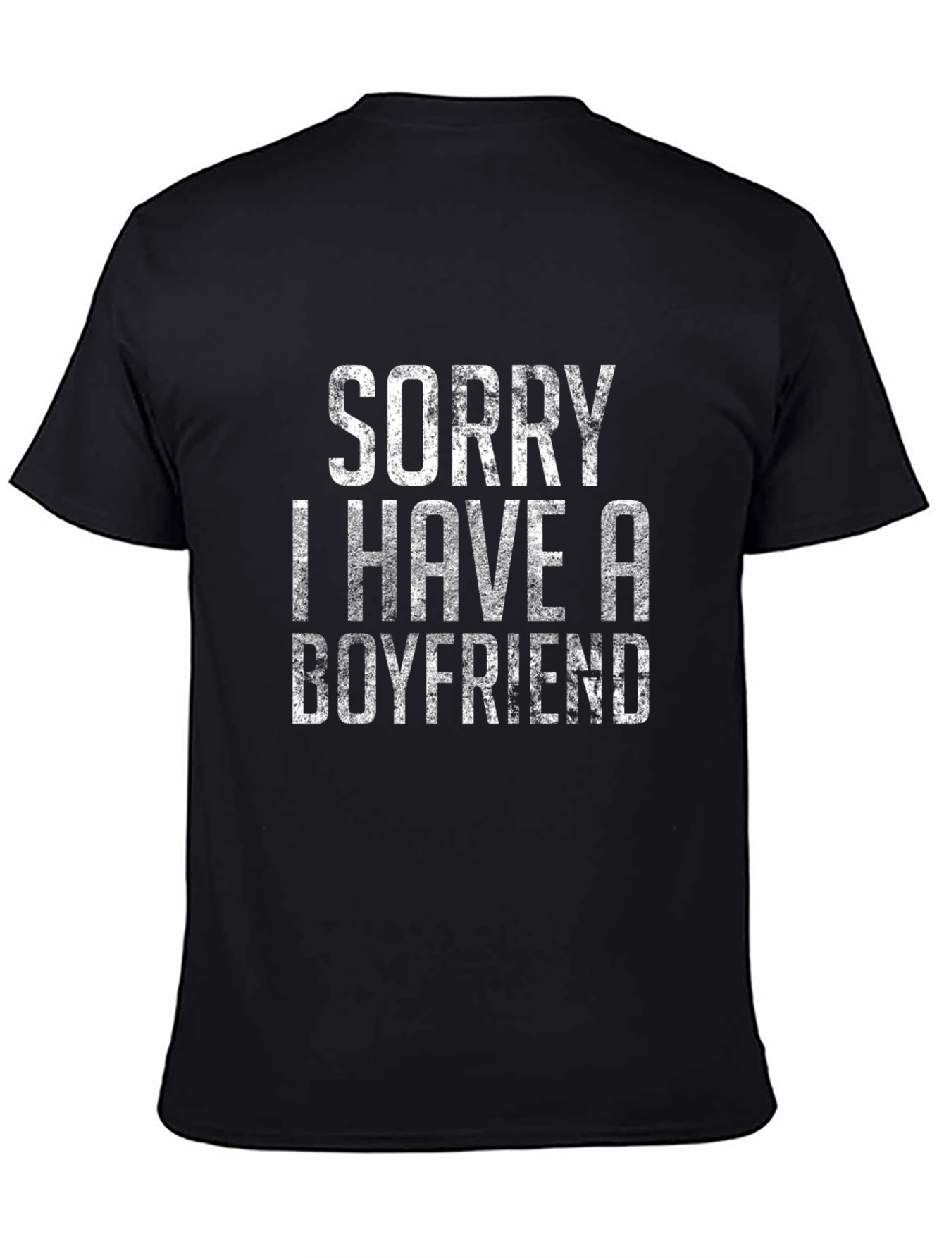 Black Sorry I Have A Boyfriend Graphic Tee view 4