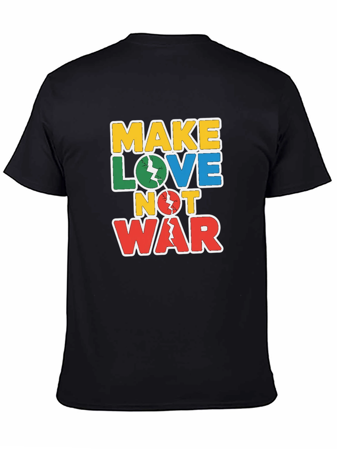 Black Make Love Not War Graphic Tee view 4