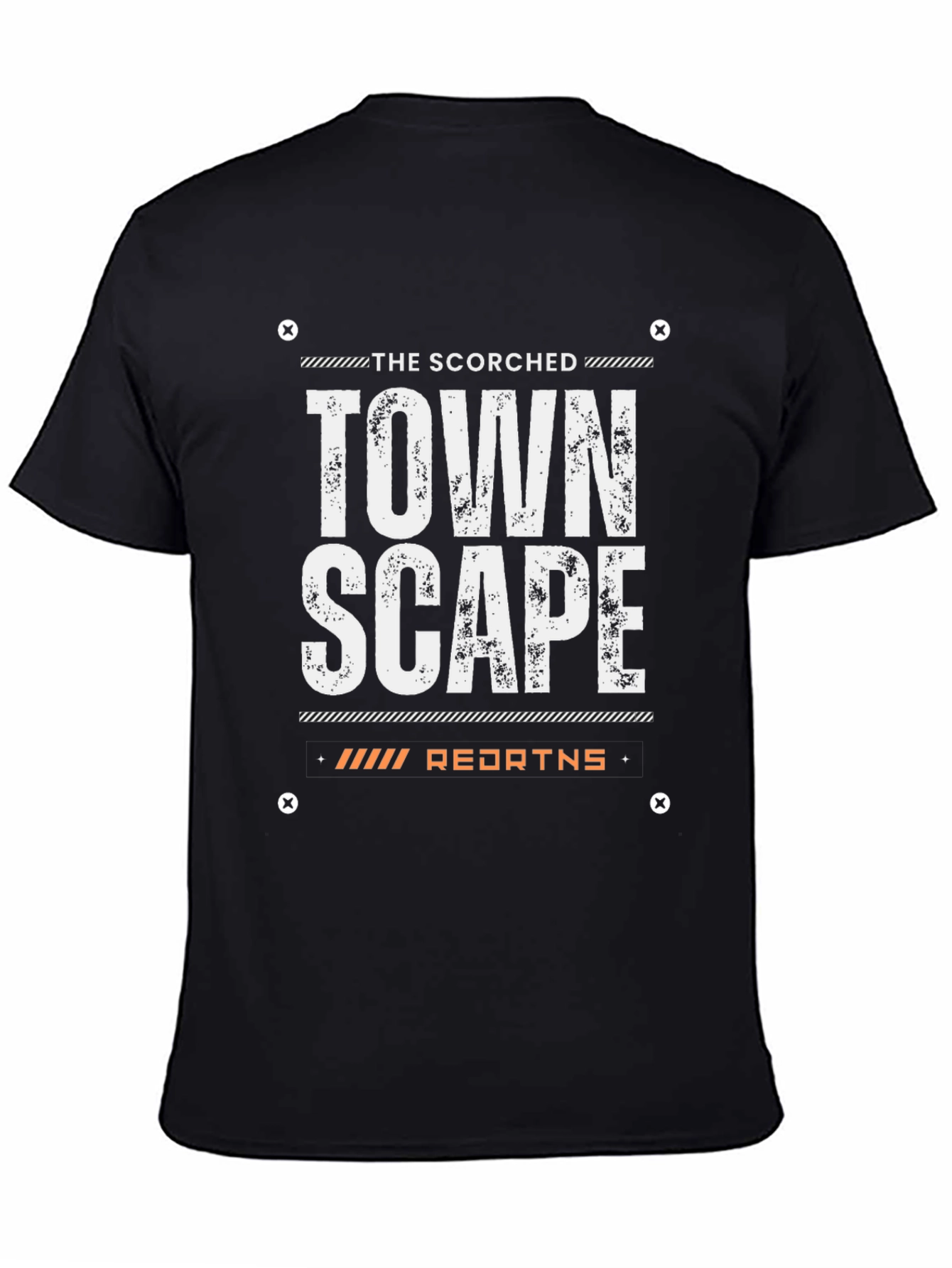 Black Scorched Townscape Graphic Tee - Premium Black Cotton view 4
