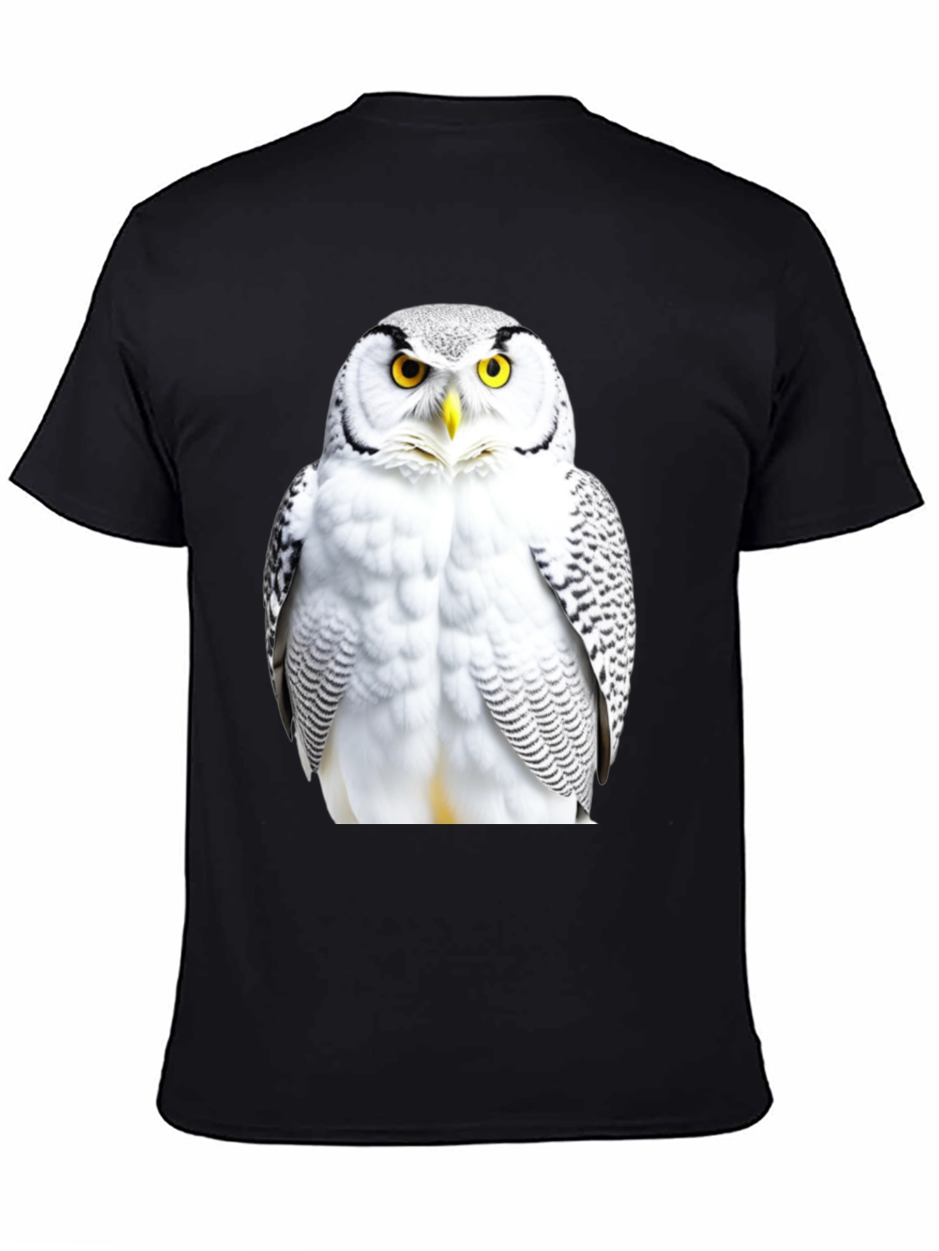 Black Snowy Owl Graphic Black T-Shirt view 4