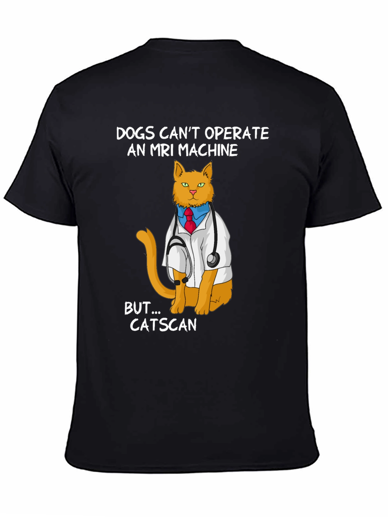 Black Funny Catscan Doctor T-Shirt - MRI Humor view 4