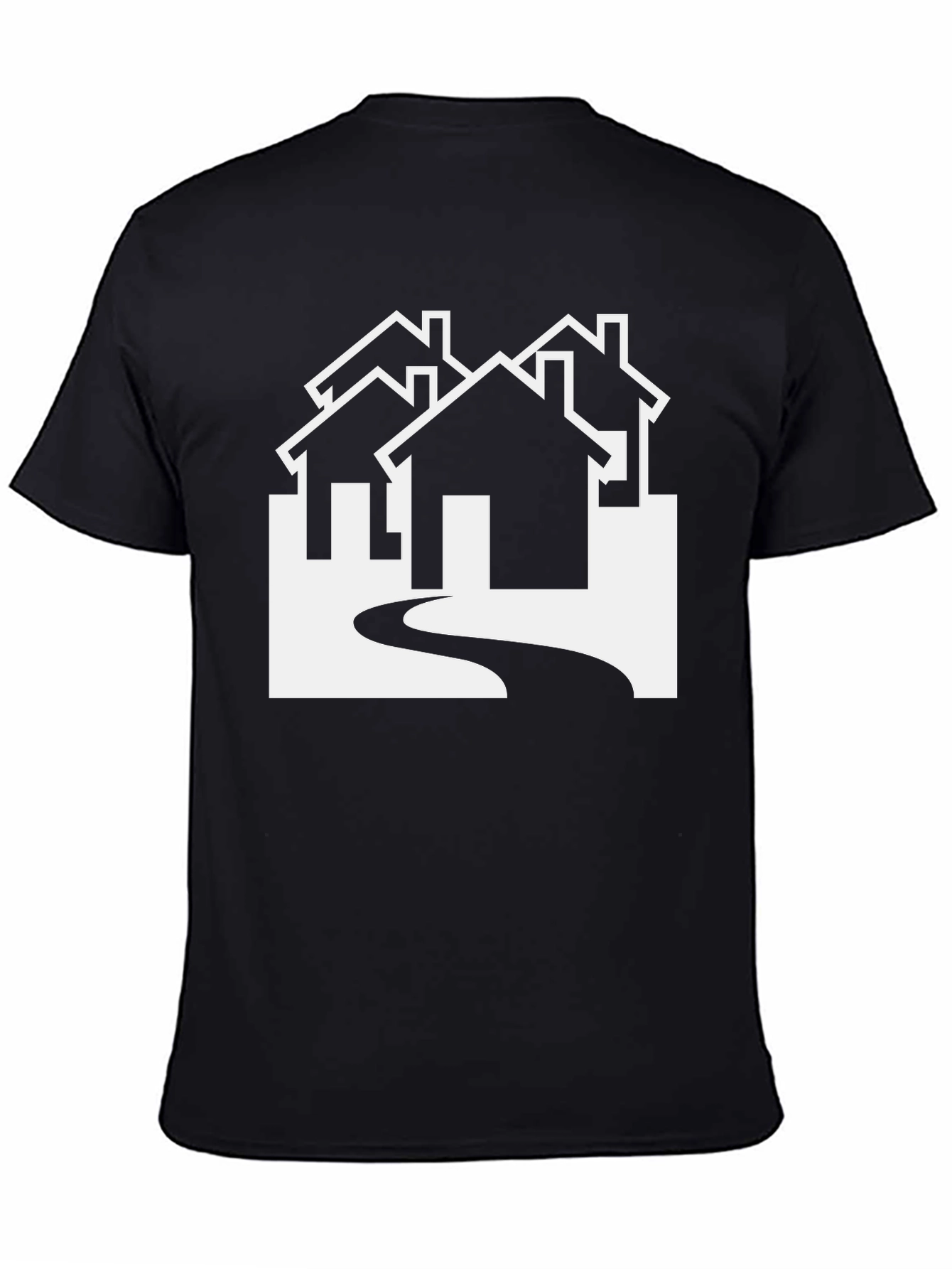 Black Modern Homes Graphic Tee - Black view 4