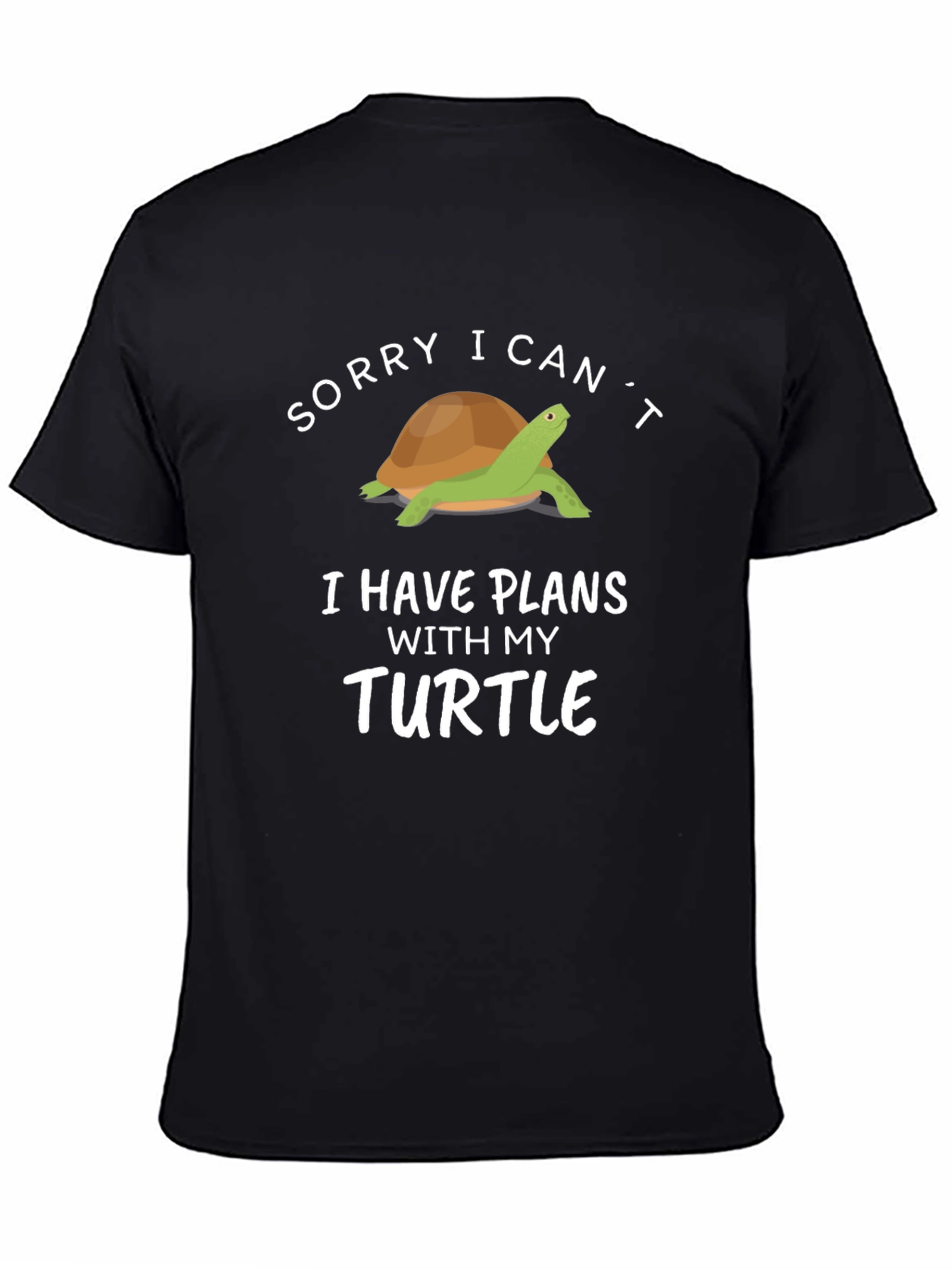 Black Funny Turtle Graphic T-Shirt - I Have Plans view 4
