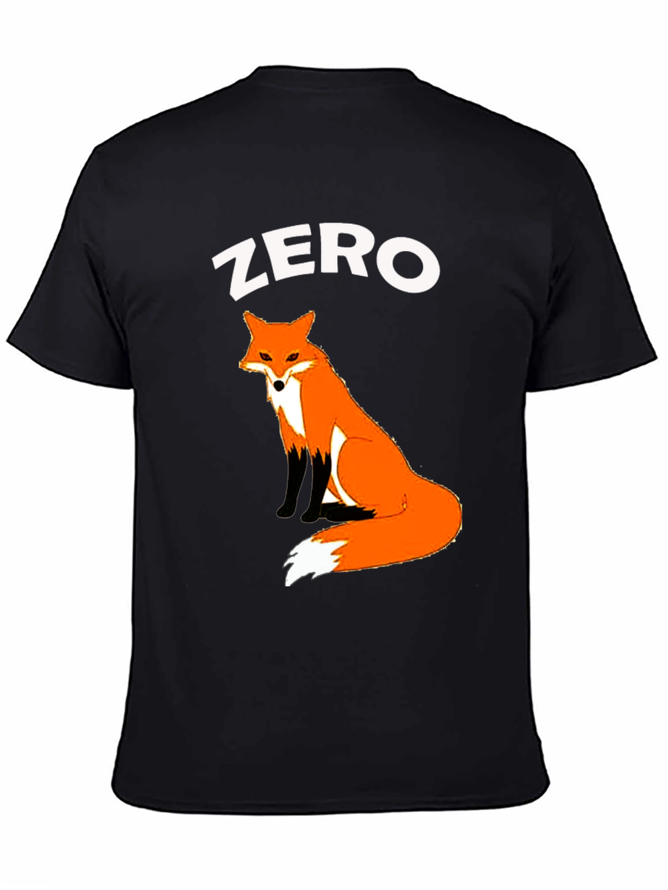Black Zero Fox Given T-Shirt - Cute Animal Graphic Tee view 4