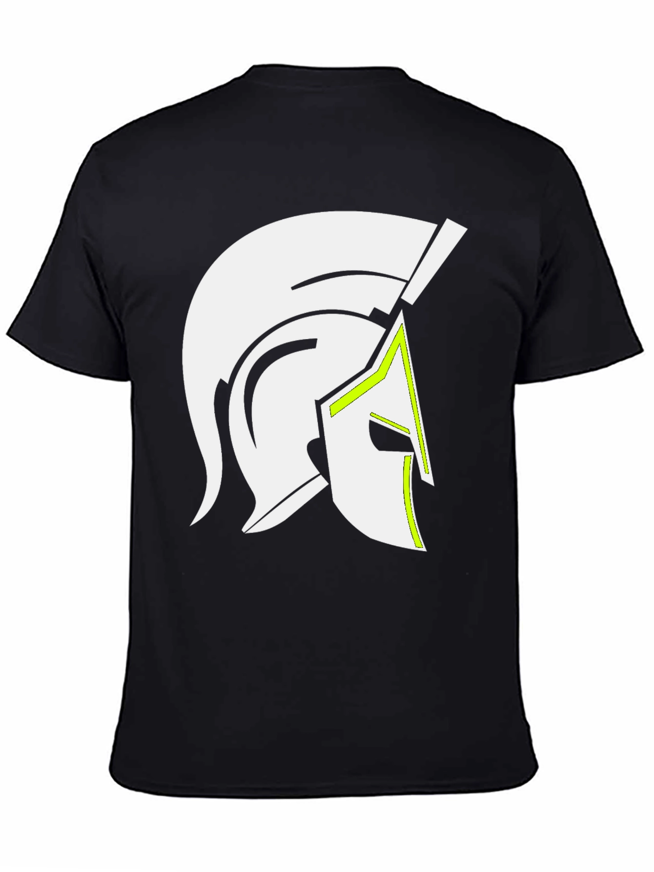 Black Spartan Helmet Graphic Tee - Black Cotton Blend view 4