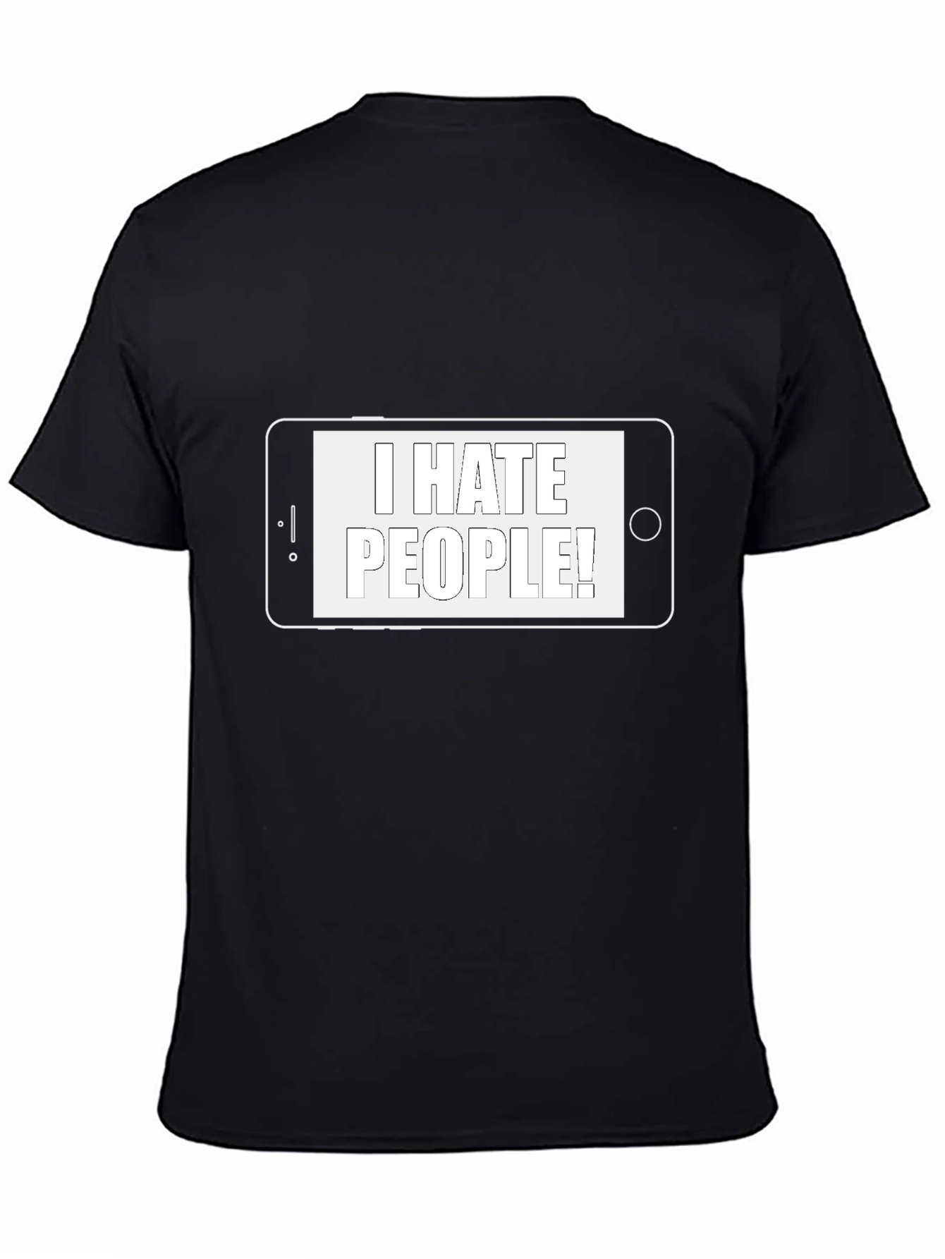 Black I Hate People T-Shirt - Novelty Graphic Tee view 4