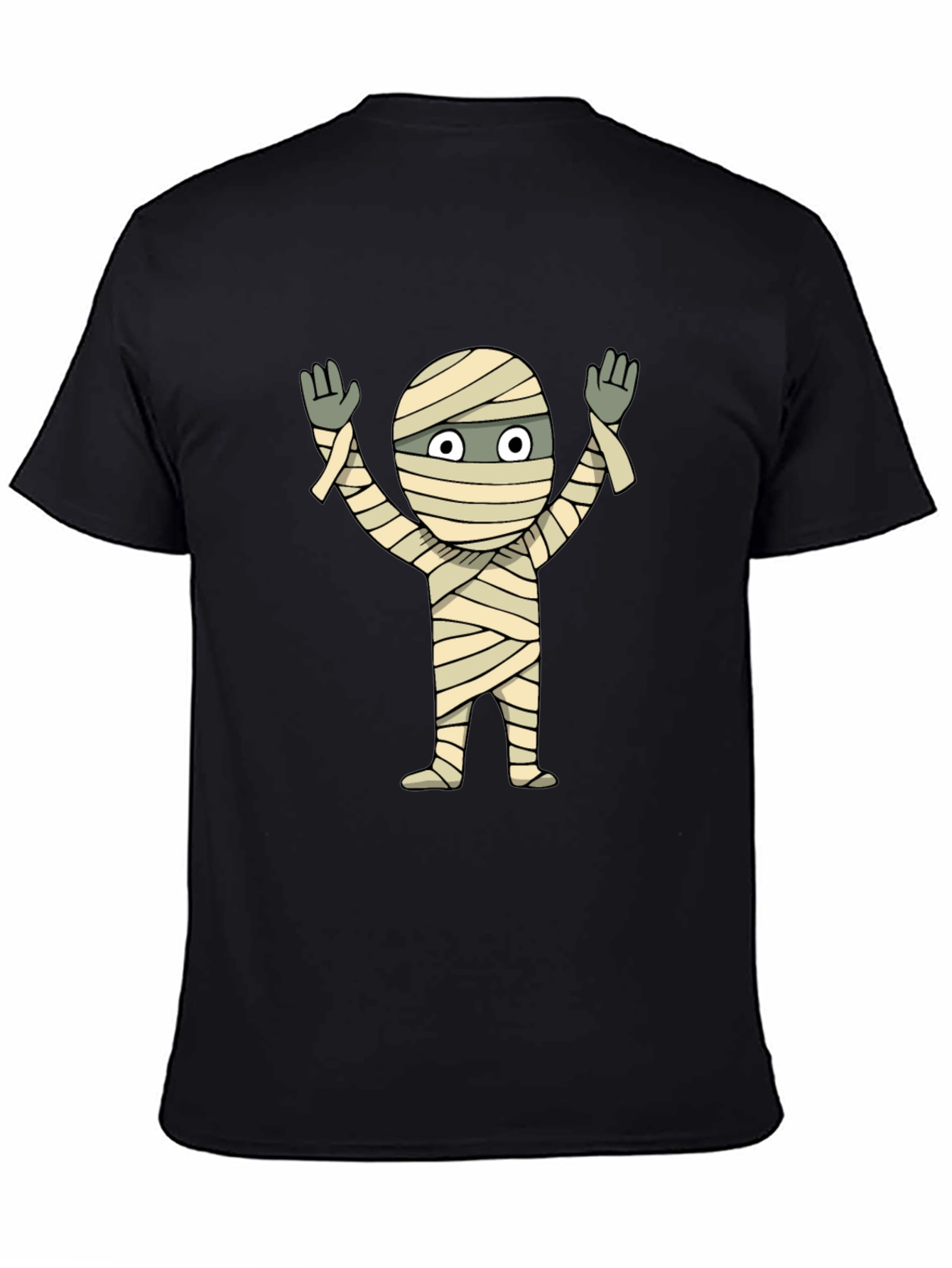 Black Mummy Graphic Tee - Halloween Black T-Shirt view 4