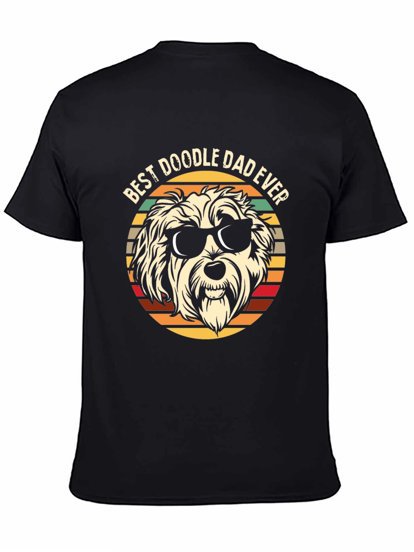 Black Best Doodle Dad Ever T-Shirt view 4