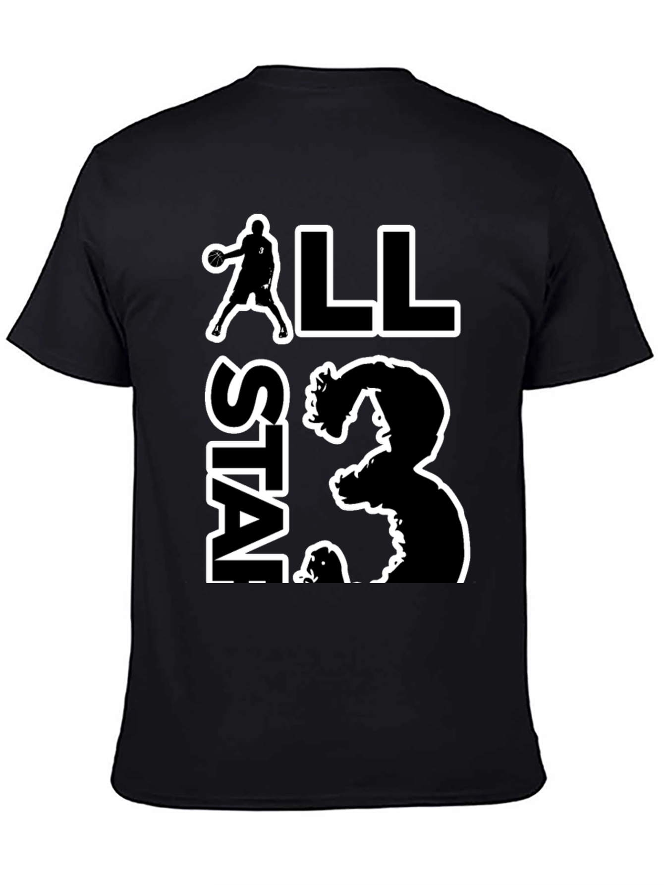 Black All Star 23 Basketball Graphic T-Shirt view 4